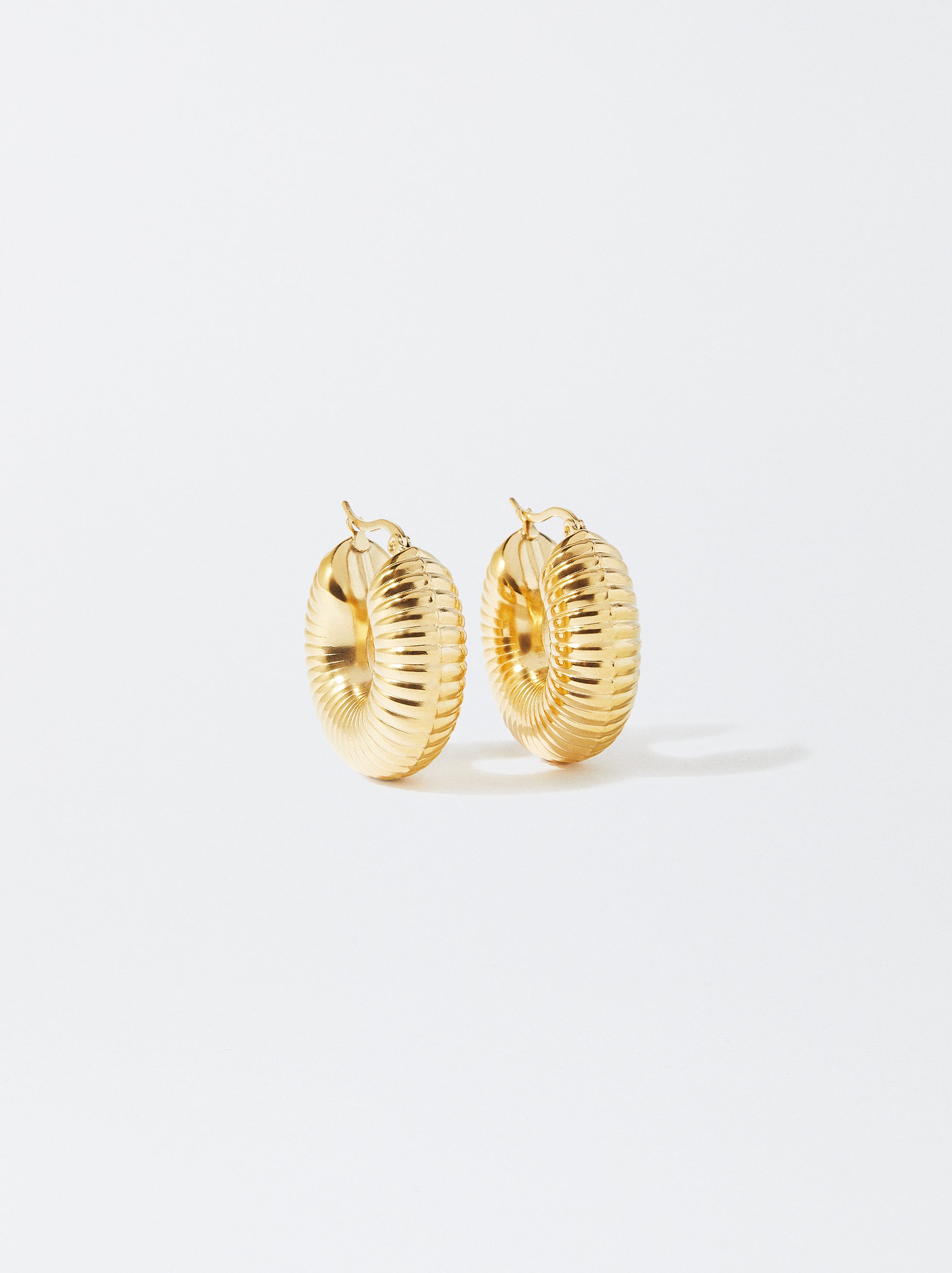 Aretes De Aro De Acero Inoxidable Dorados