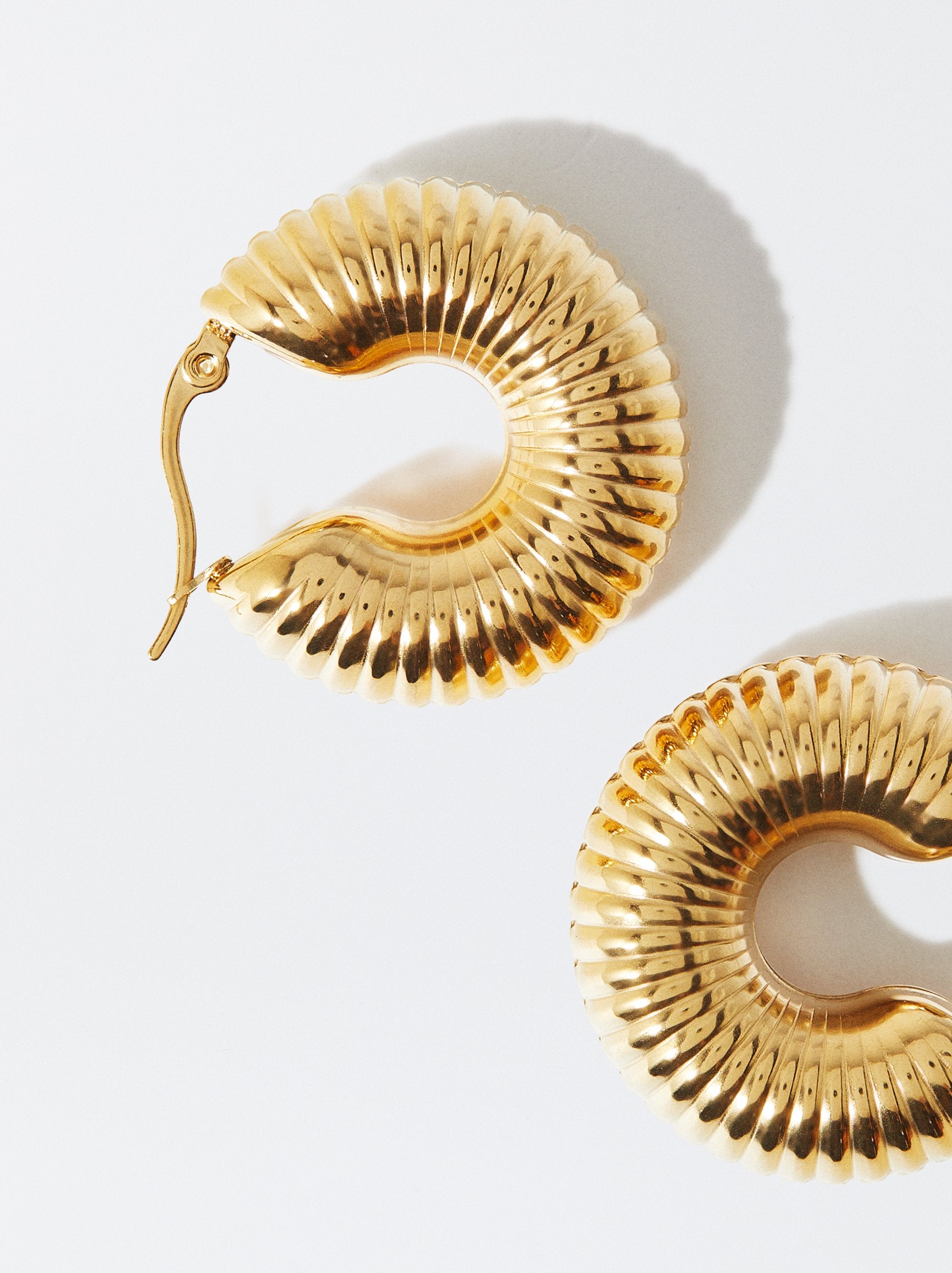 Aretes De Aro De Acero Inoxidable Dorados