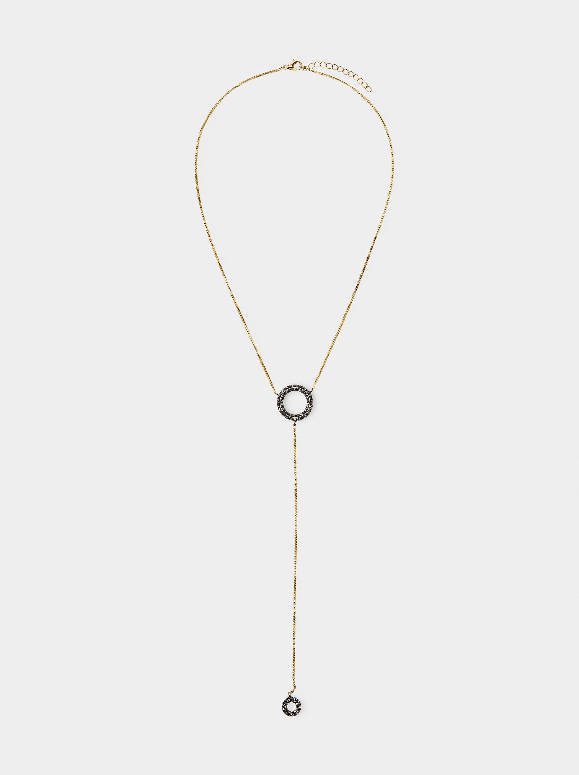 Collar Colgante De Aro Con Circonitas