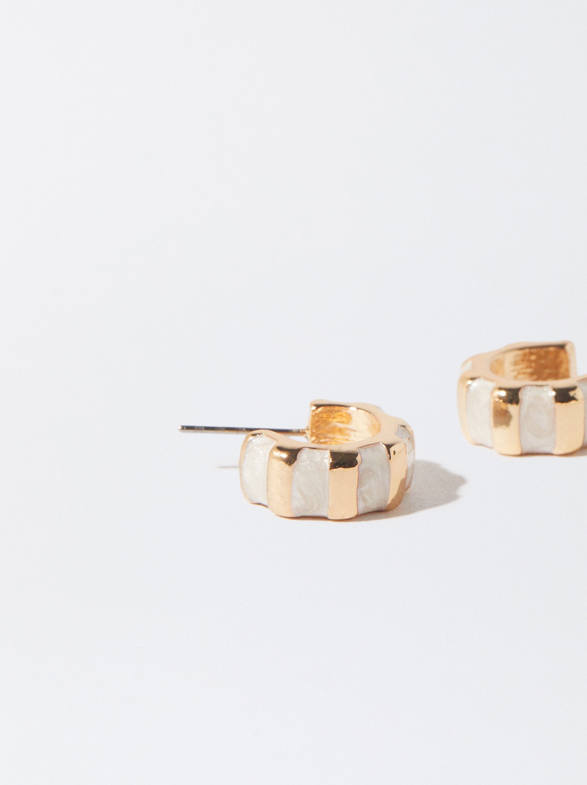 Aretes De Aro Esmaltados