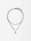 Set De Collares Plateados