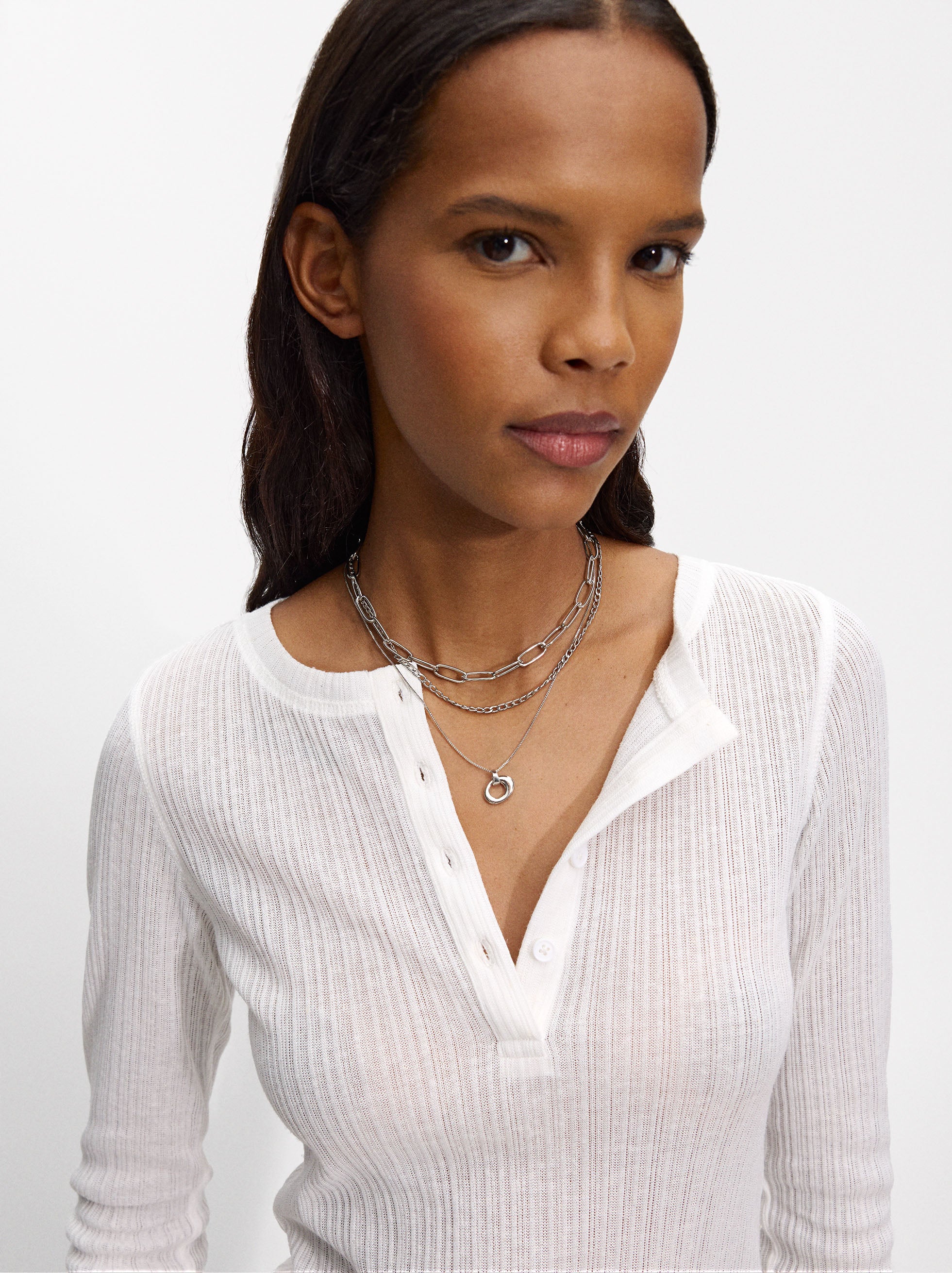 Set De Collares Plateados