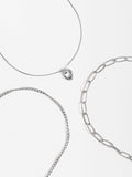 Set De Collares Plateados