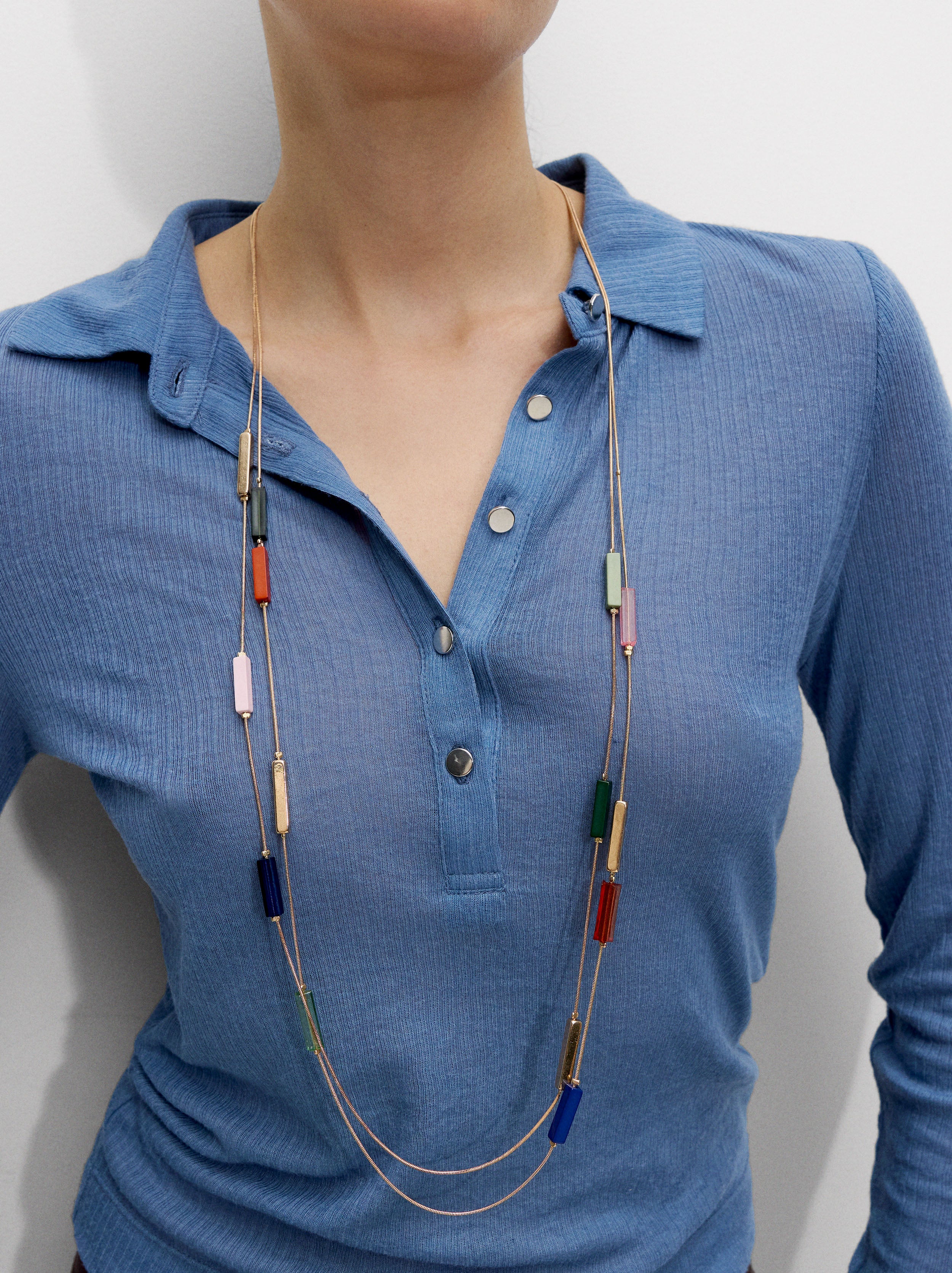 Collar Largo Doble Multicolor