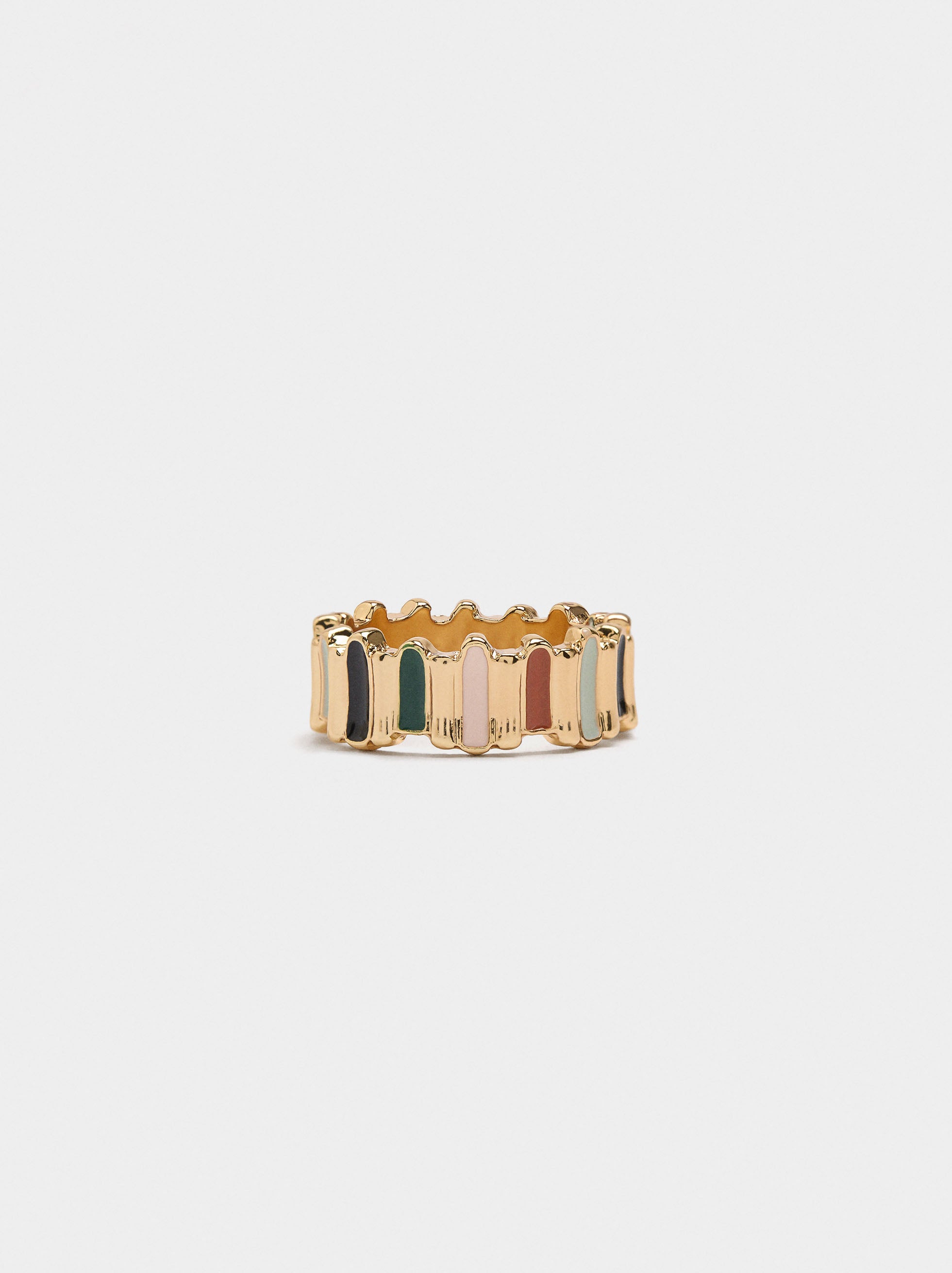 Anillo Con Rayas Esmaltado