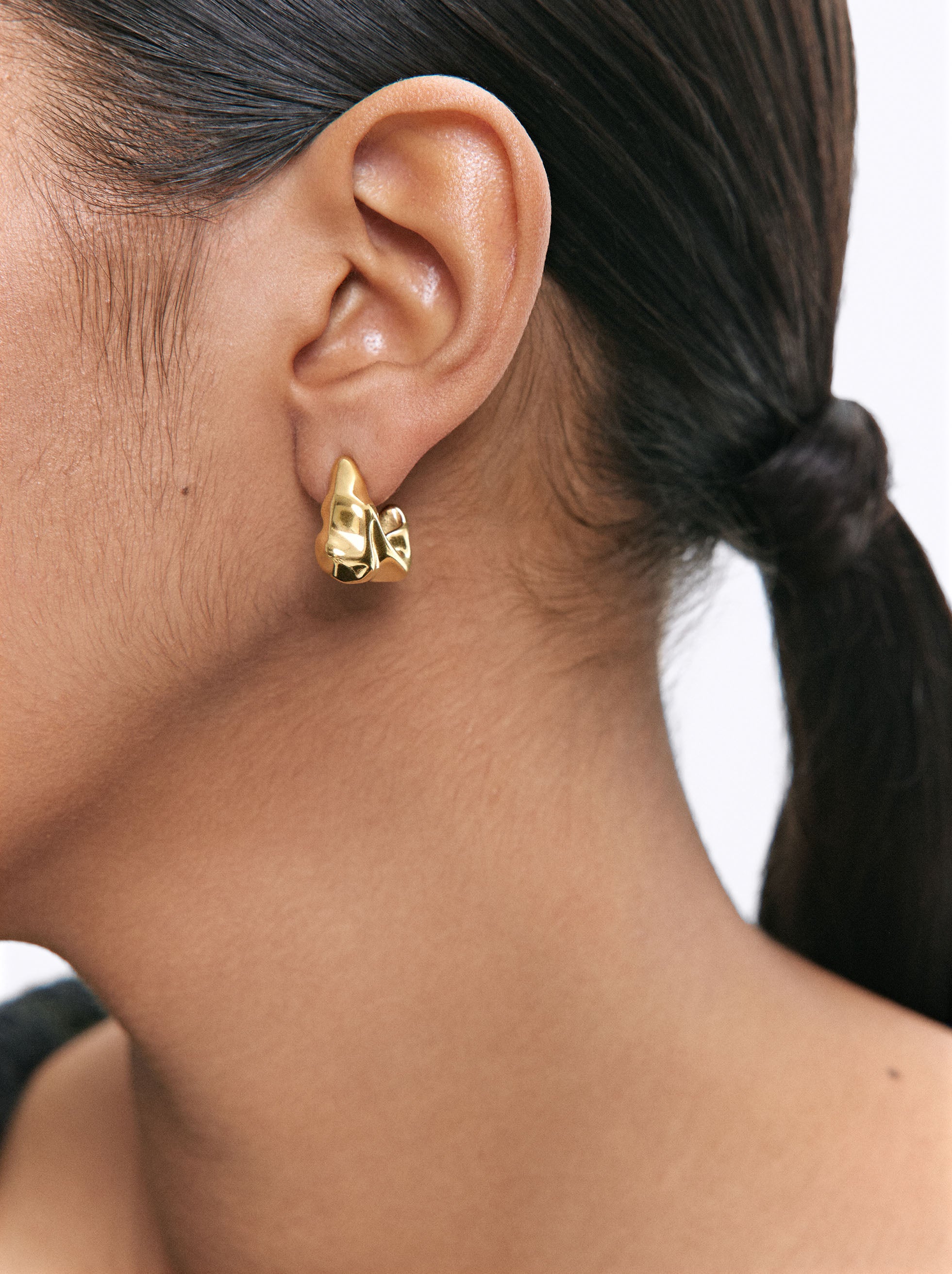 Aretes De Acero Inoxidable Irregulares