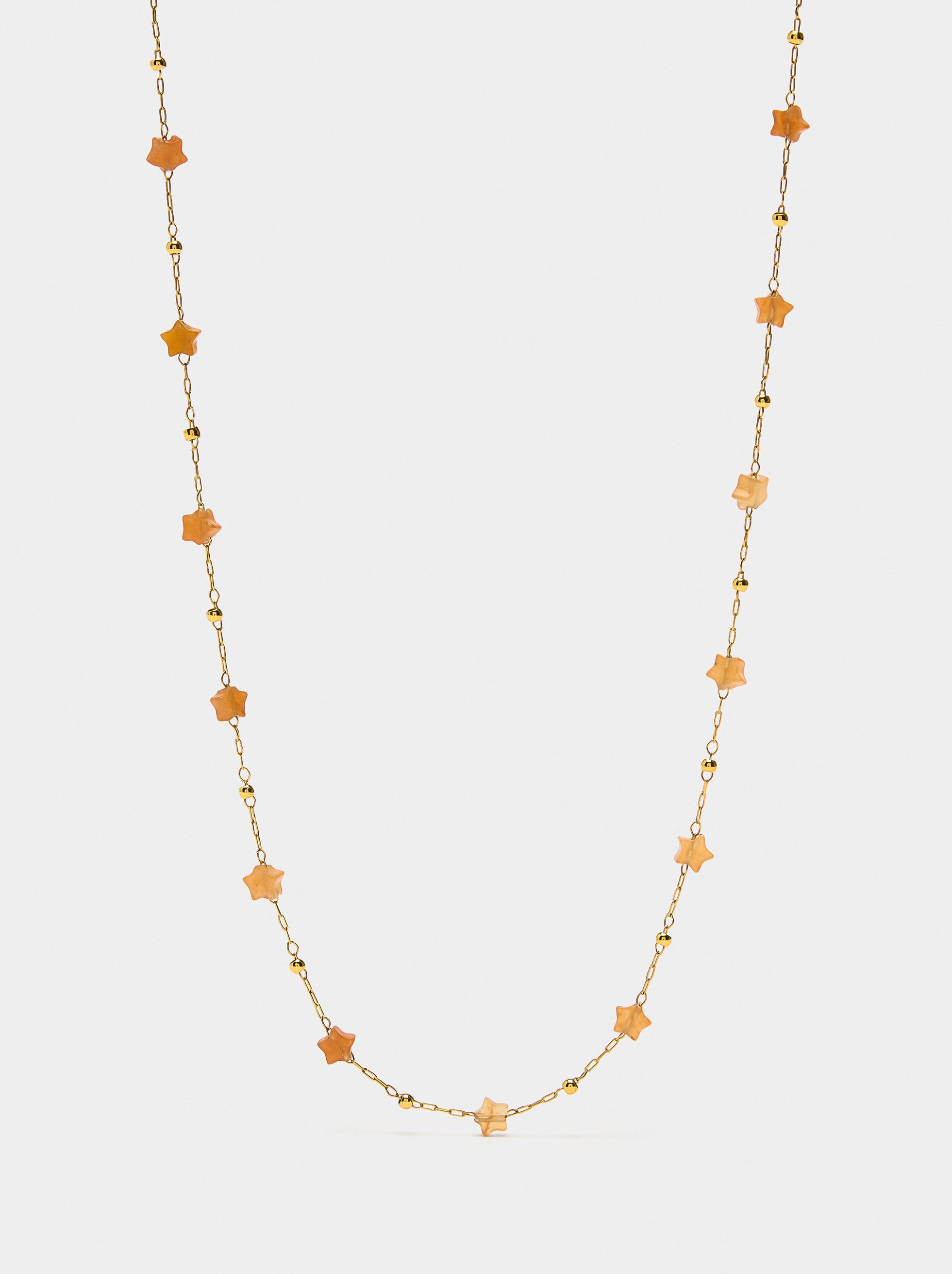 Collar Estrellas De Piedra - Acero Inoxidable