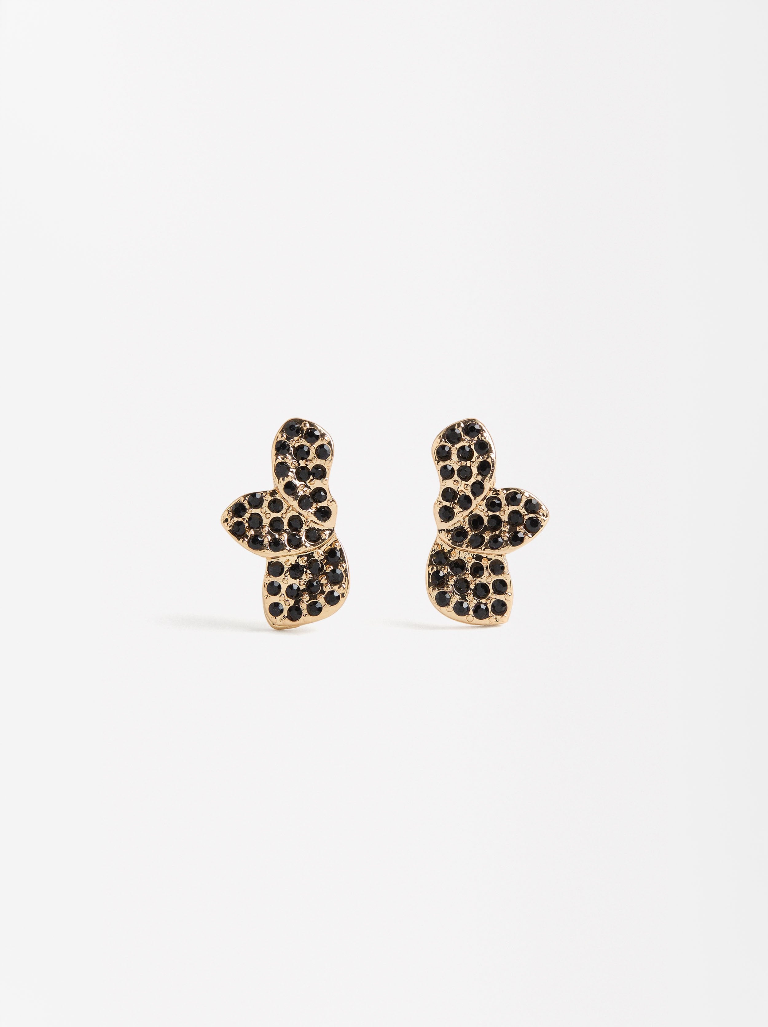 Aretes Con Flor Y Cristales