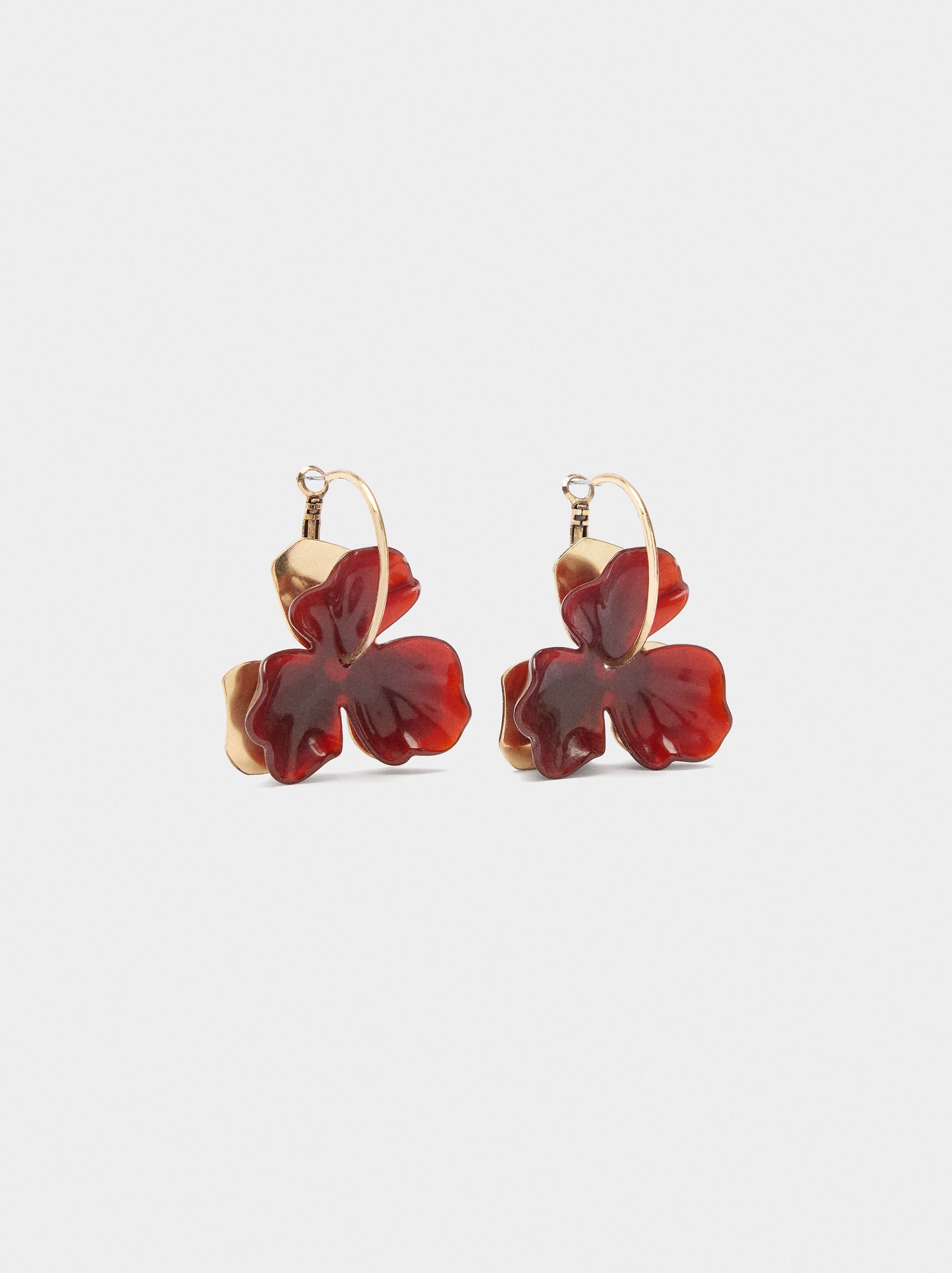 Aros Con Flor De Resina