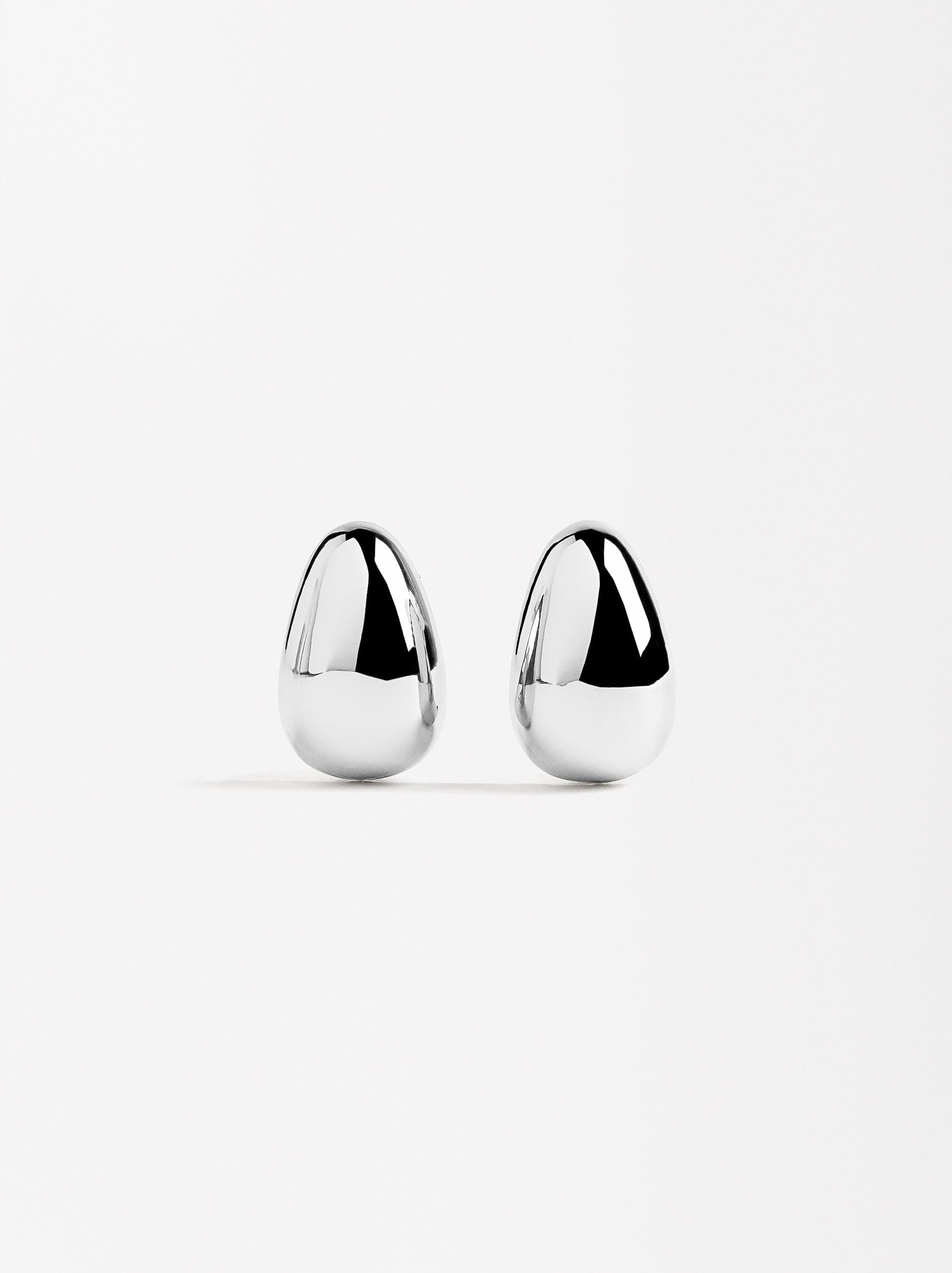 Aretes Ovalados Plateados