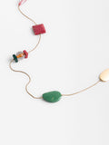Collar Largo Con Piedras Multicolor