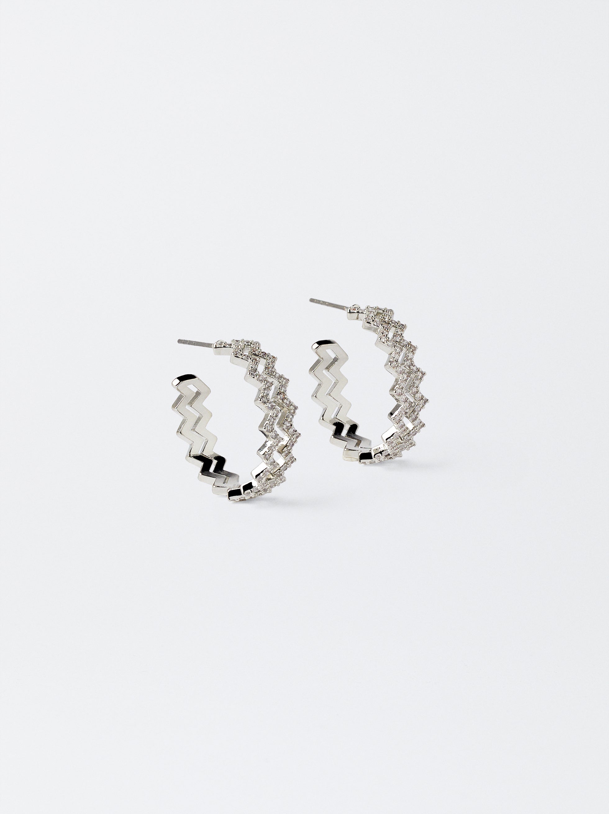 Aretes Zig-Zag Con Circonitas