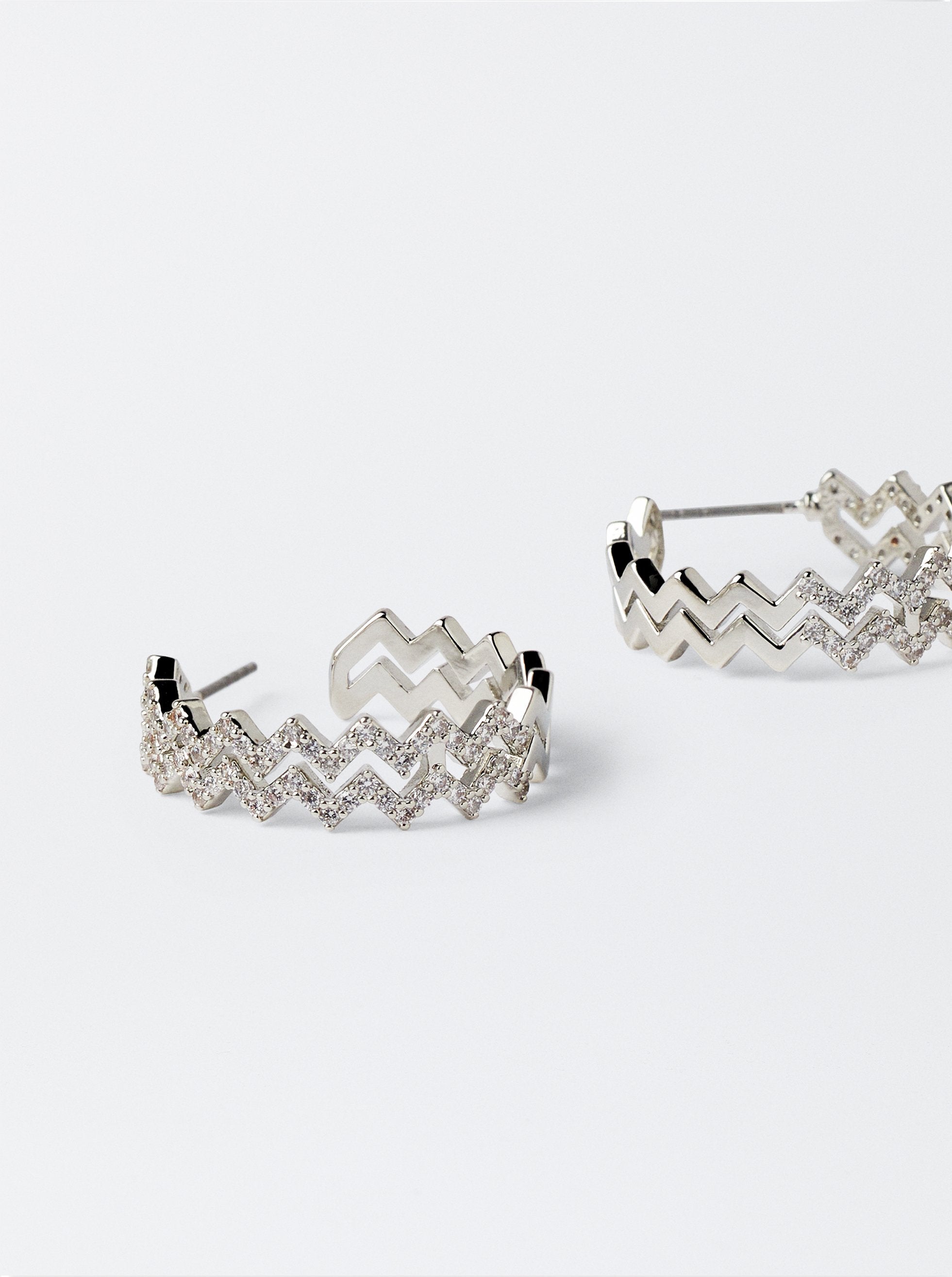 Aretes Zig-Zag Con Circonitas
