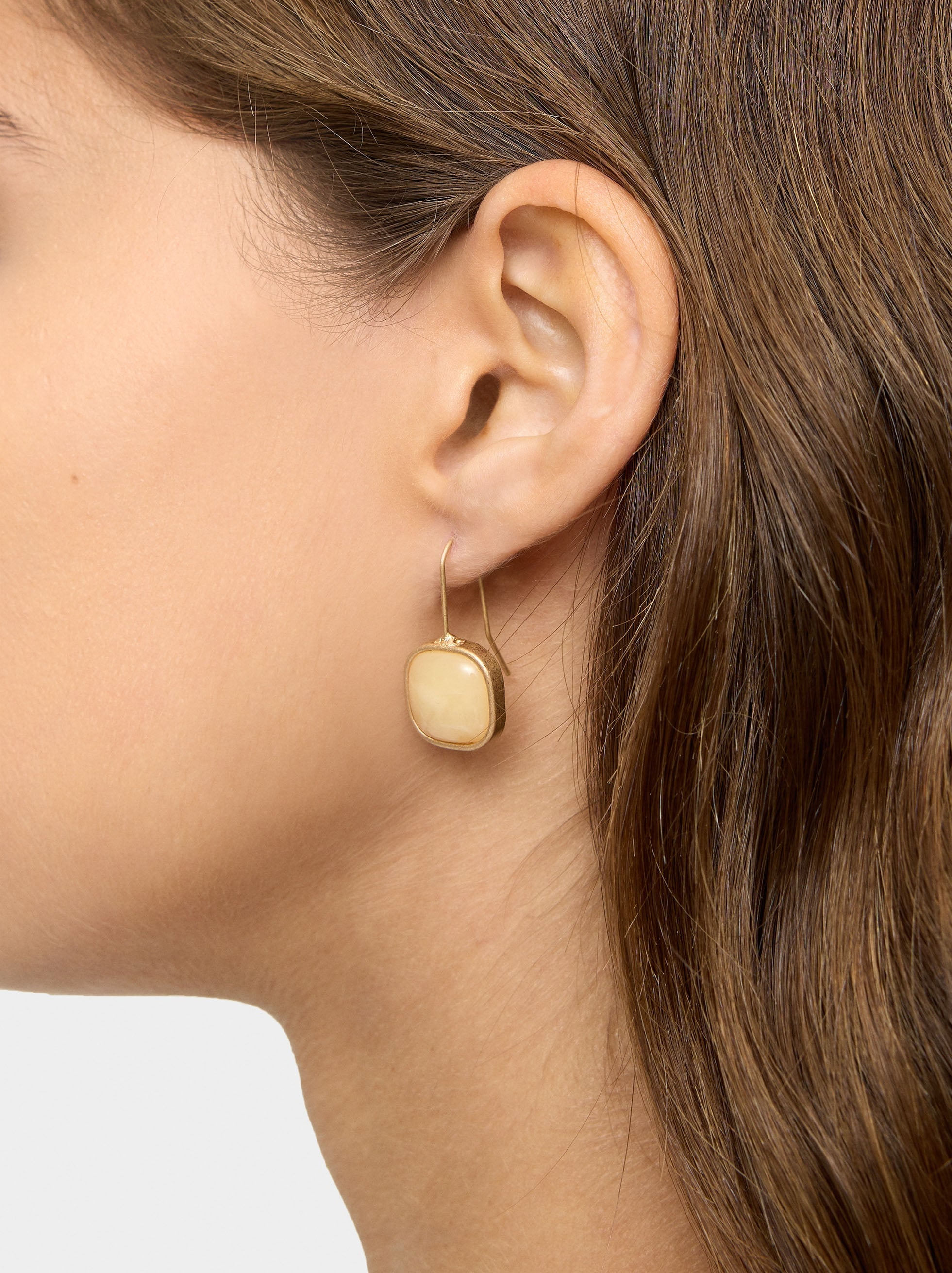 Pendientes Dorados Efecto Piedra