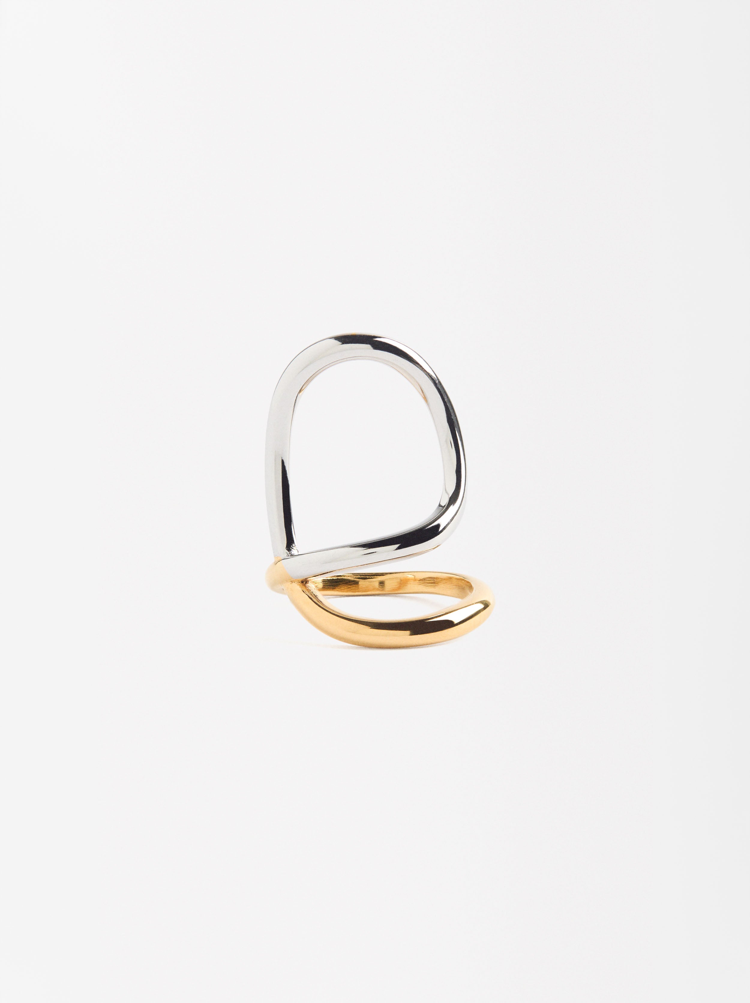 Anillo Abstracto Bicolor - Acero Inoxidable