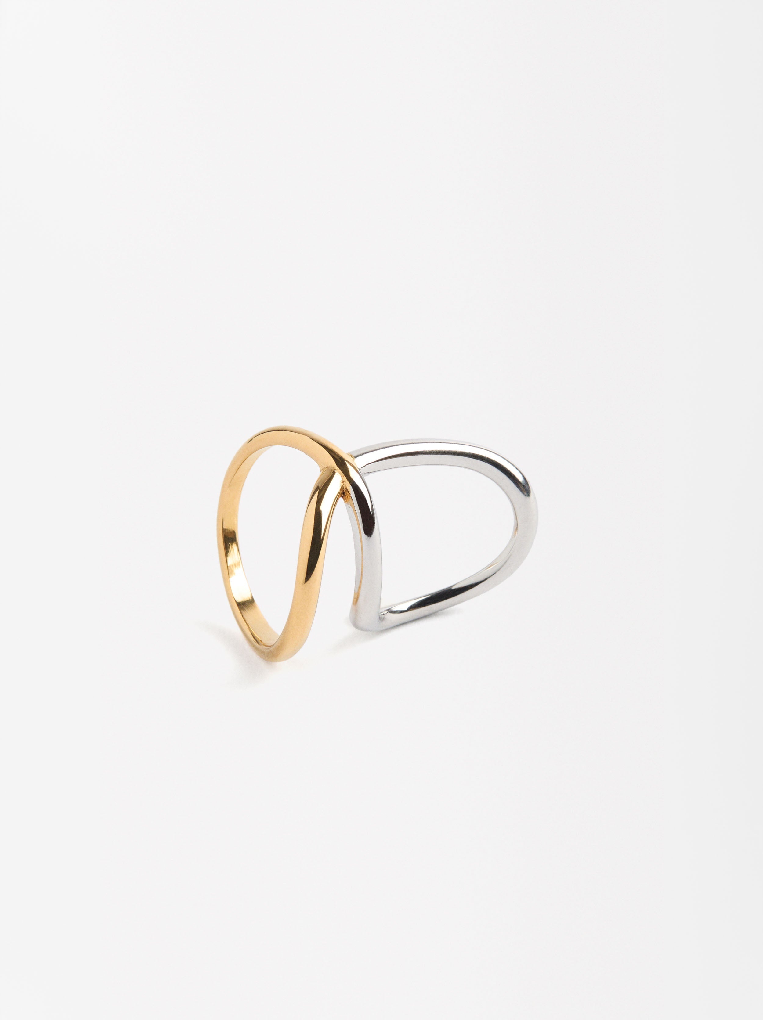 Anillo Abstracto Bicolor - Acero Inoxidable