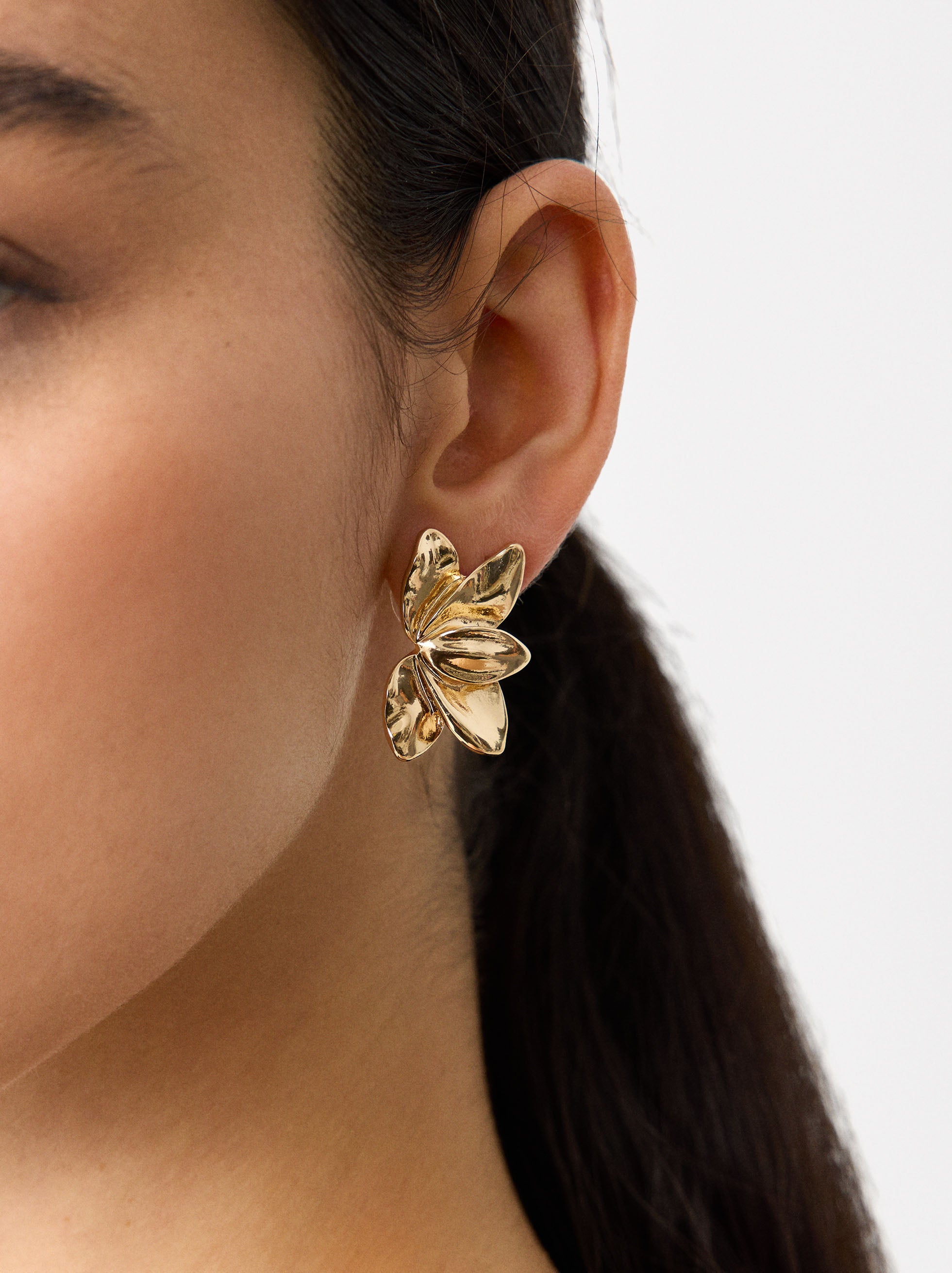 Aretes Dorados Flor