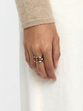 Anillo Efecto Triple Con Esmaltado