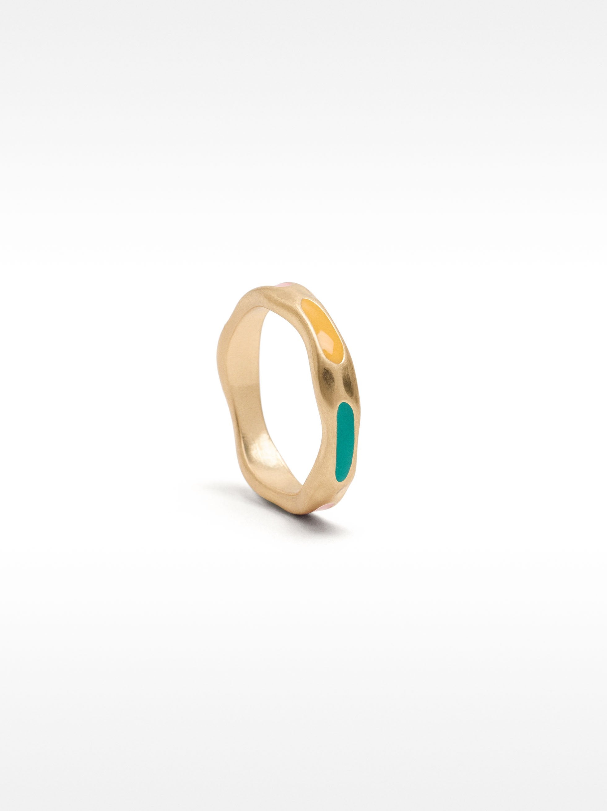 Anillo Irregular Con Detalles Multicolor