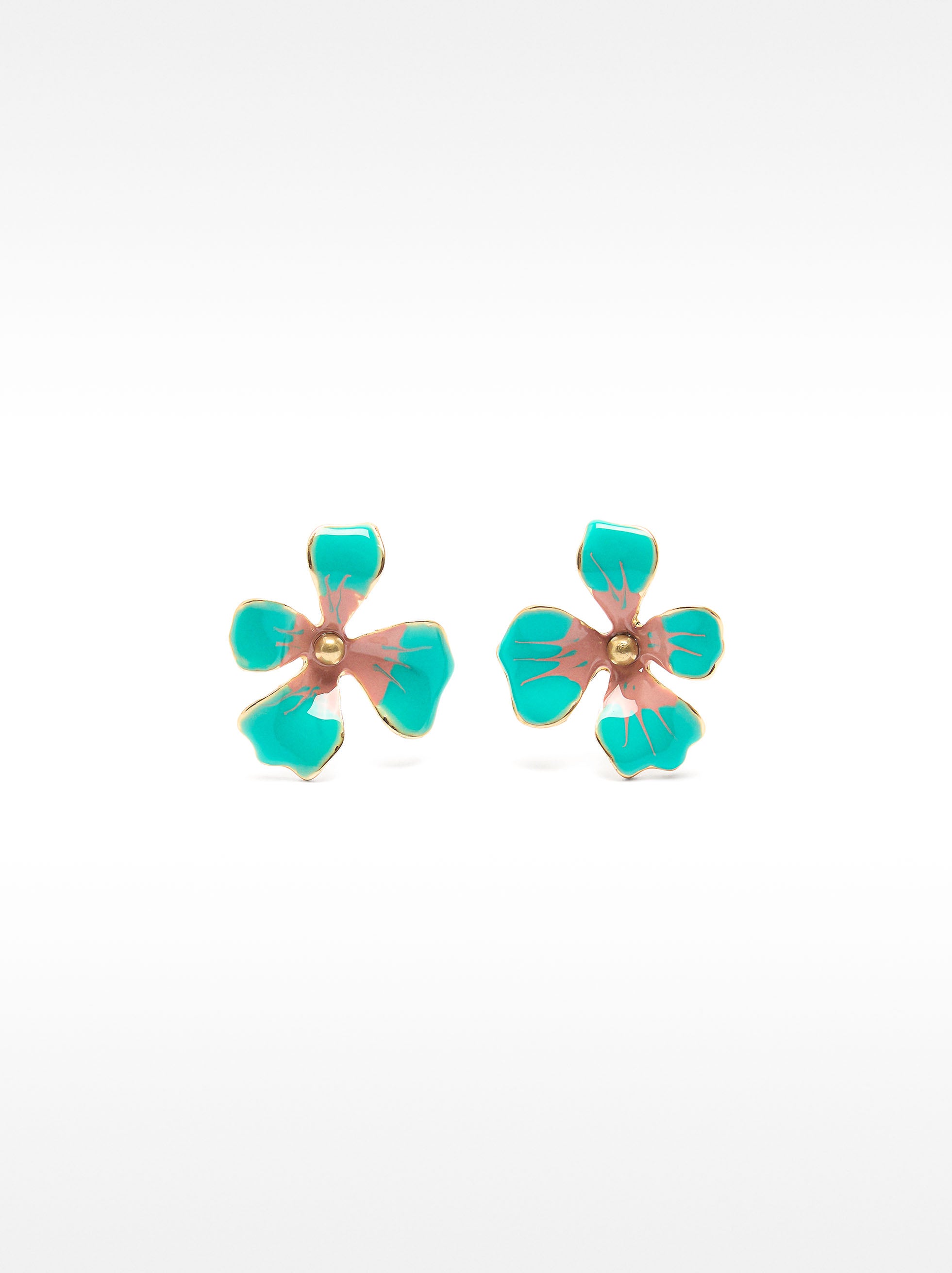 Aretes De Flor Esmaltados
