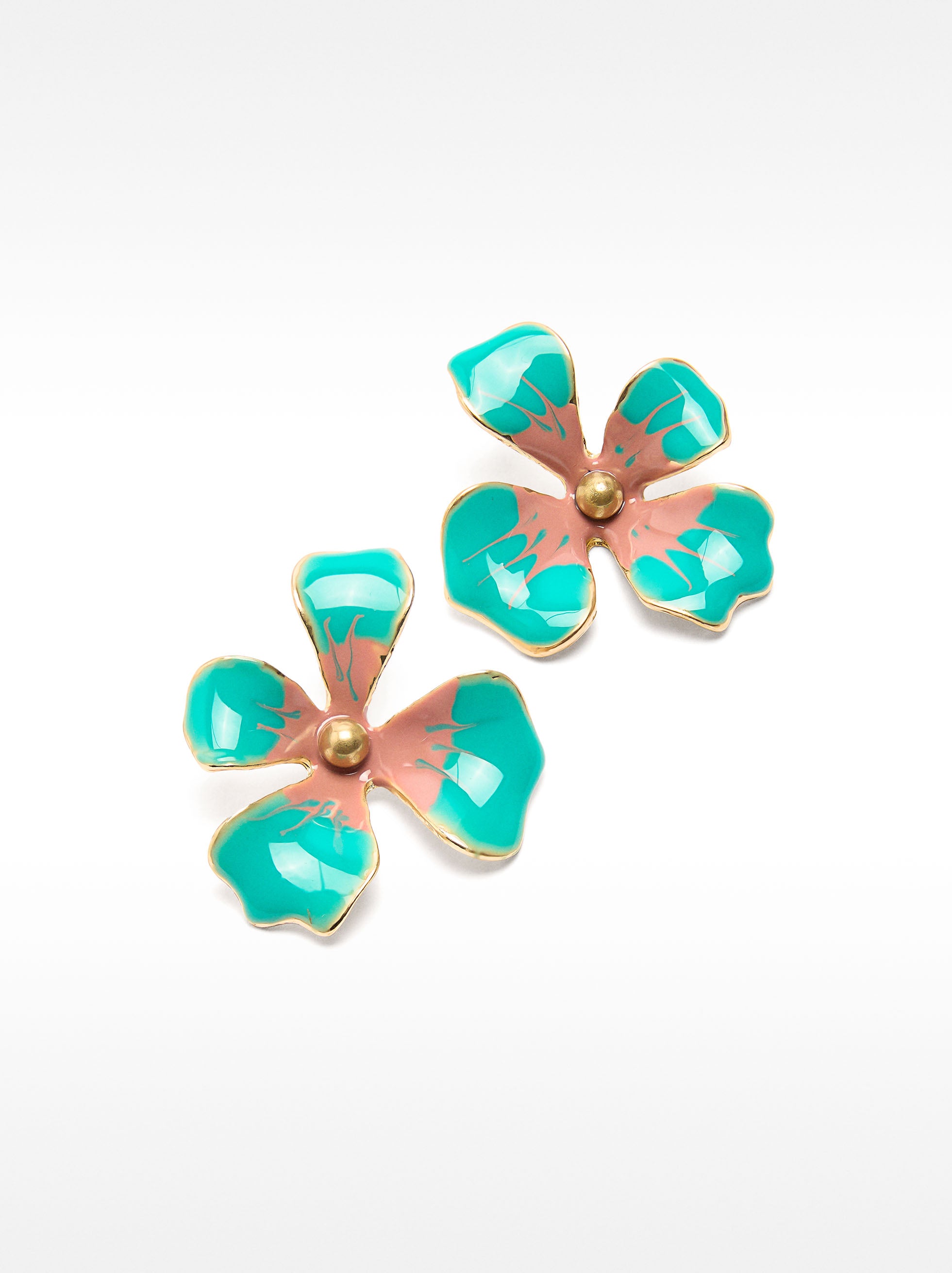 Aretes De Flor Esmaltados