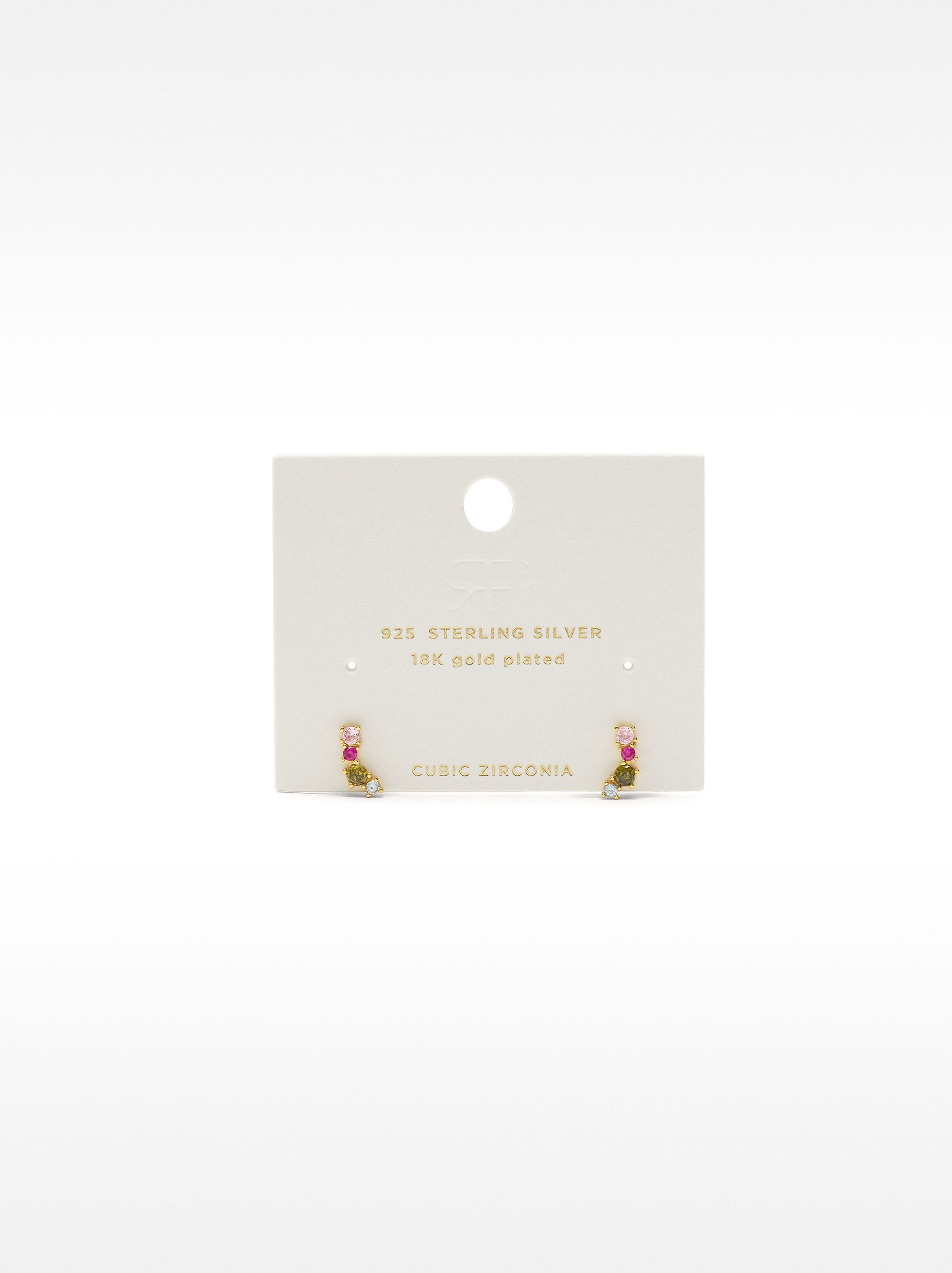 Pendientes Con Cristales - Plata De Ley 925