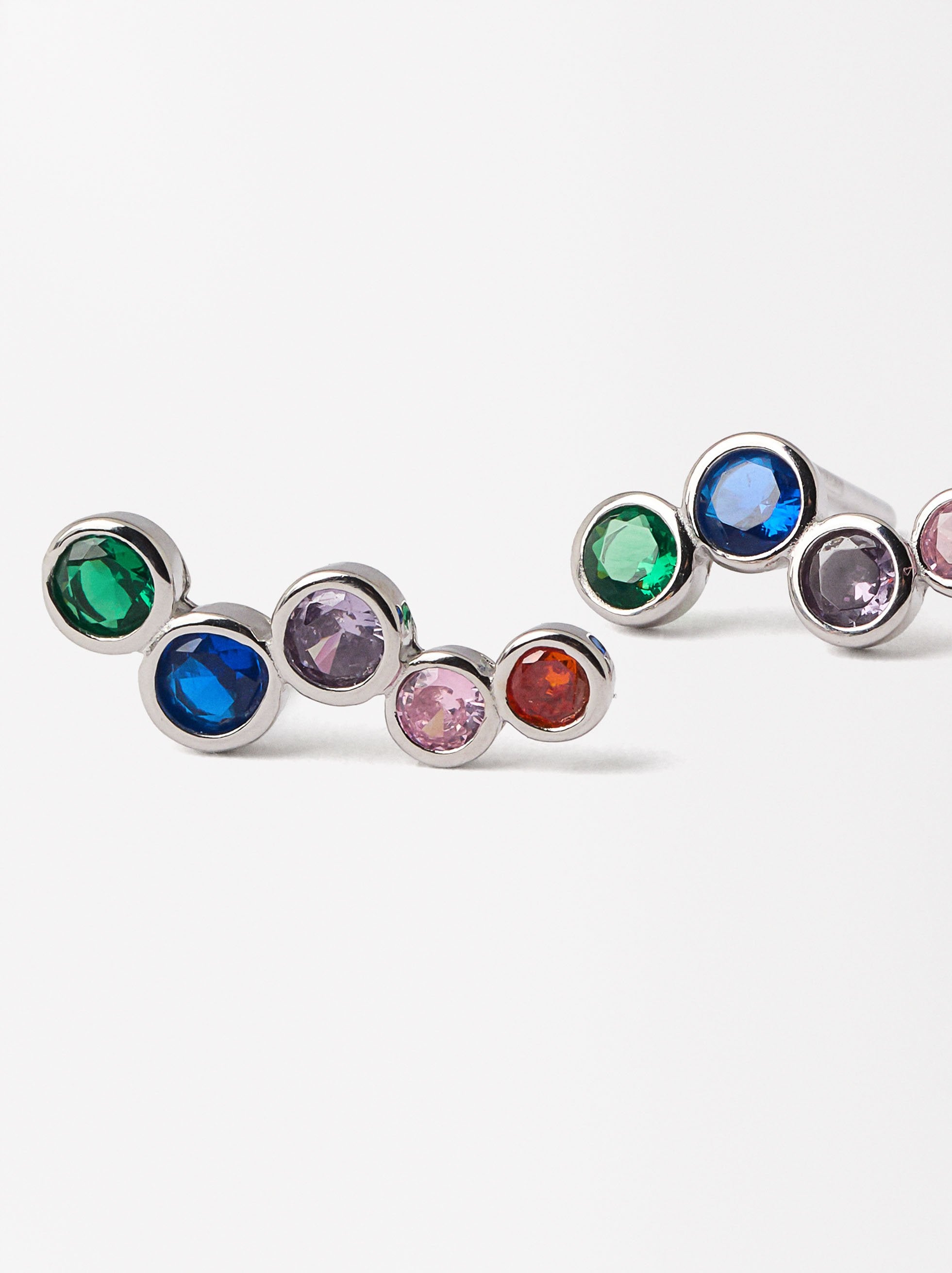 Aretes Con Circonitas - Plata De Ley 925