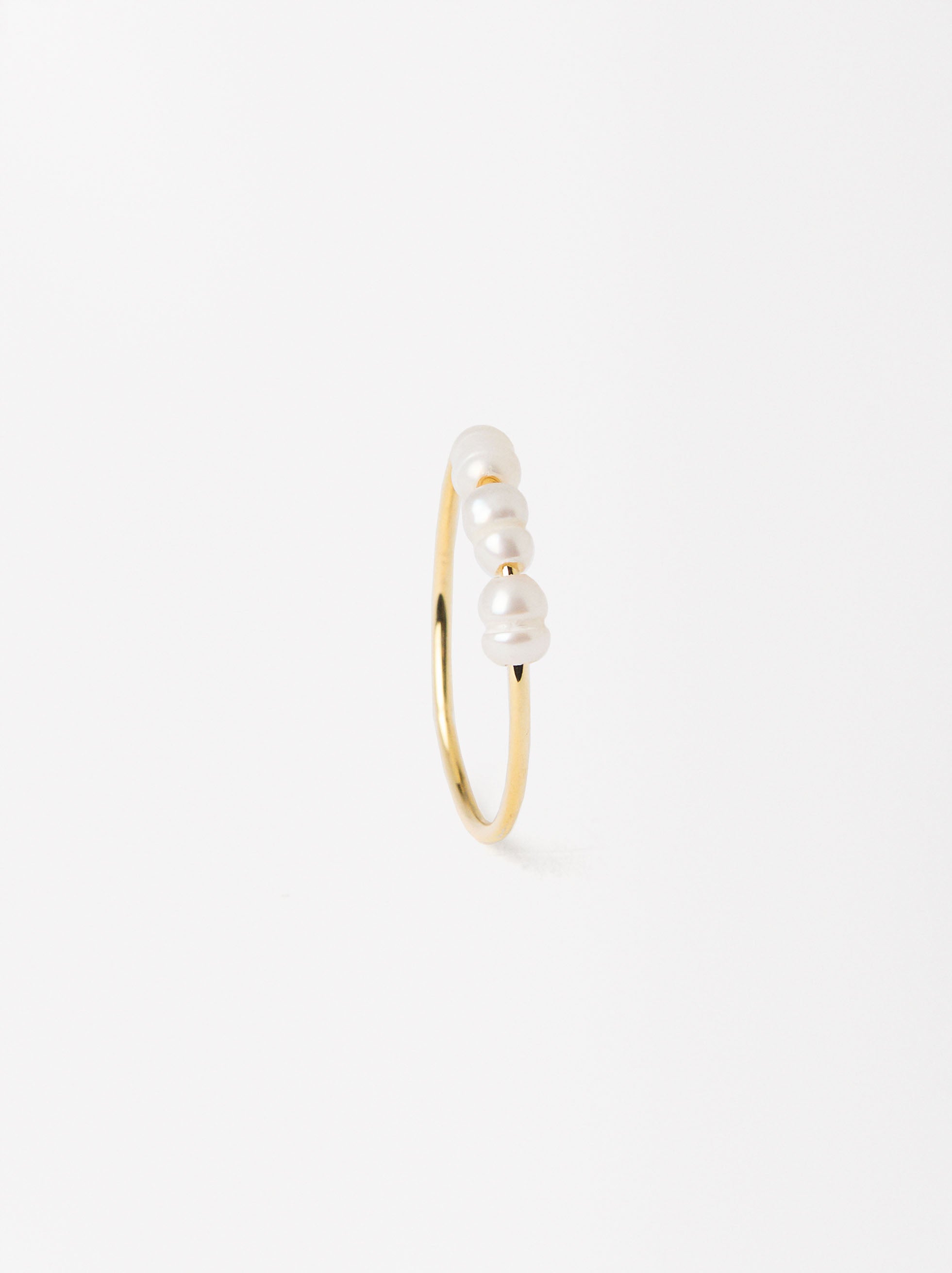 Anillo Con Perlas - Plata De Ley 925