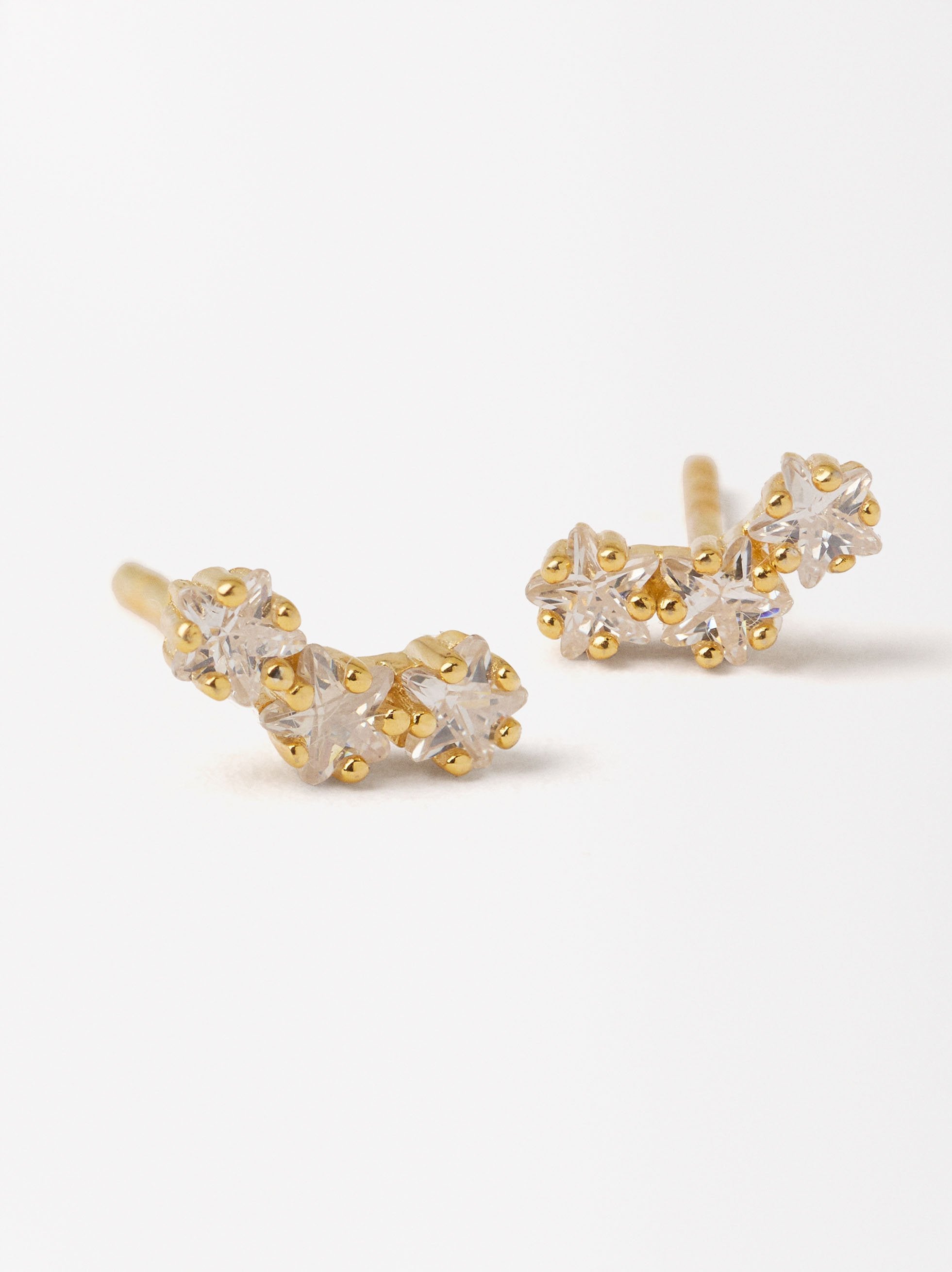 Aretes Engarzados Circonitas - Plata De Ley 925