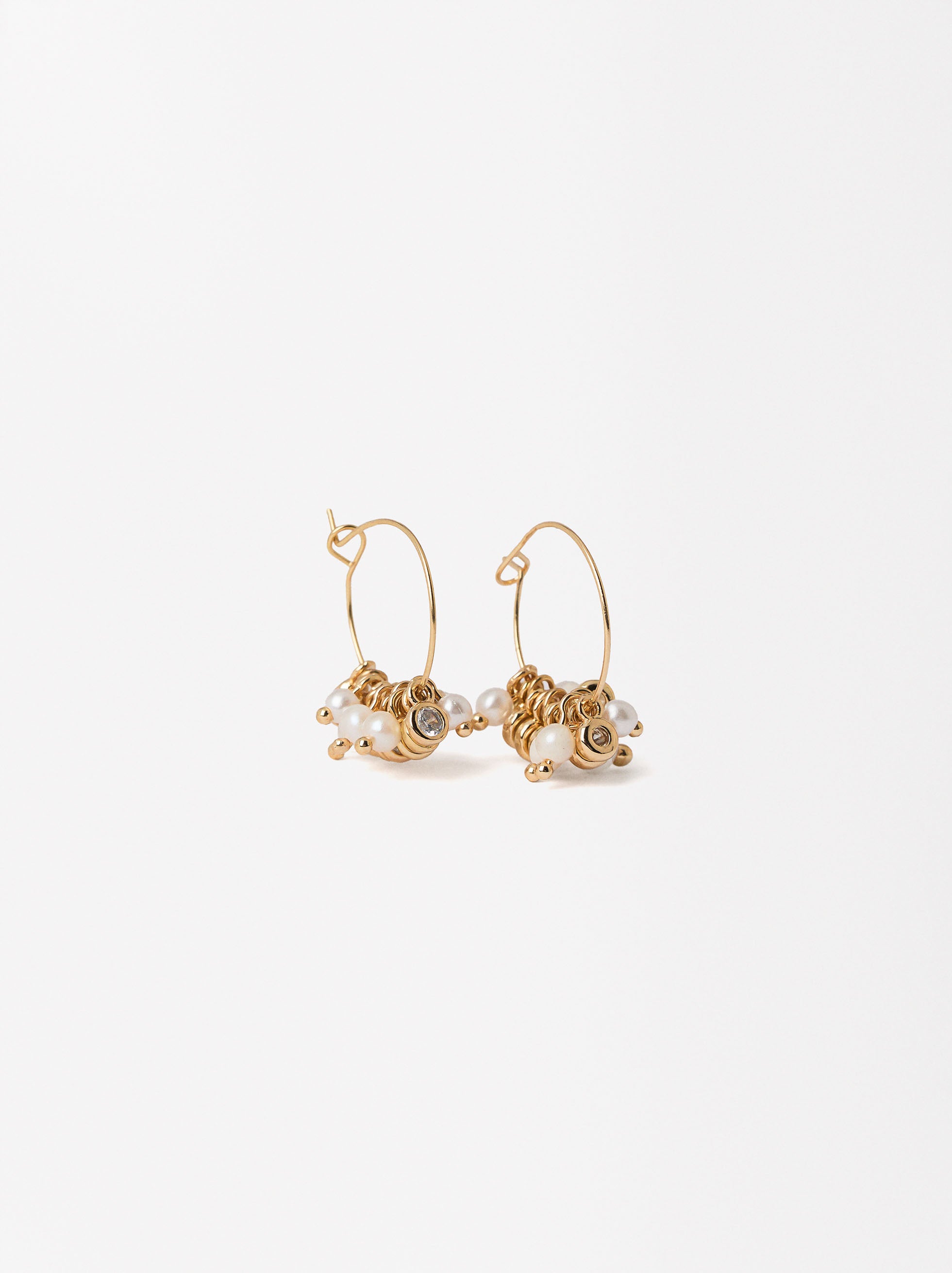 Aretes Dorados Con Perlas