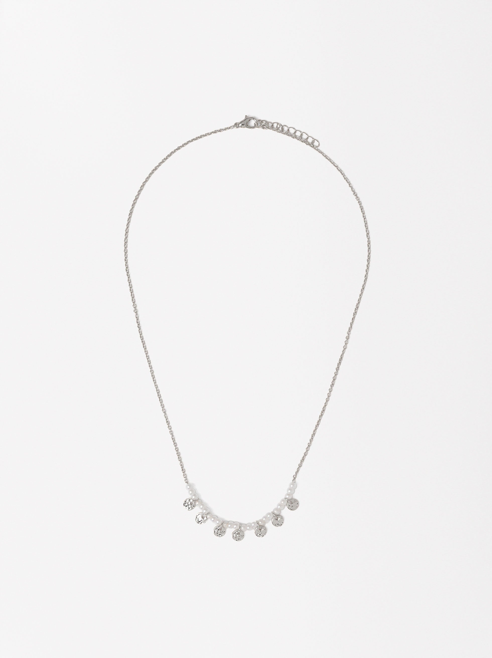 Collar Con Medallas Y Perlas