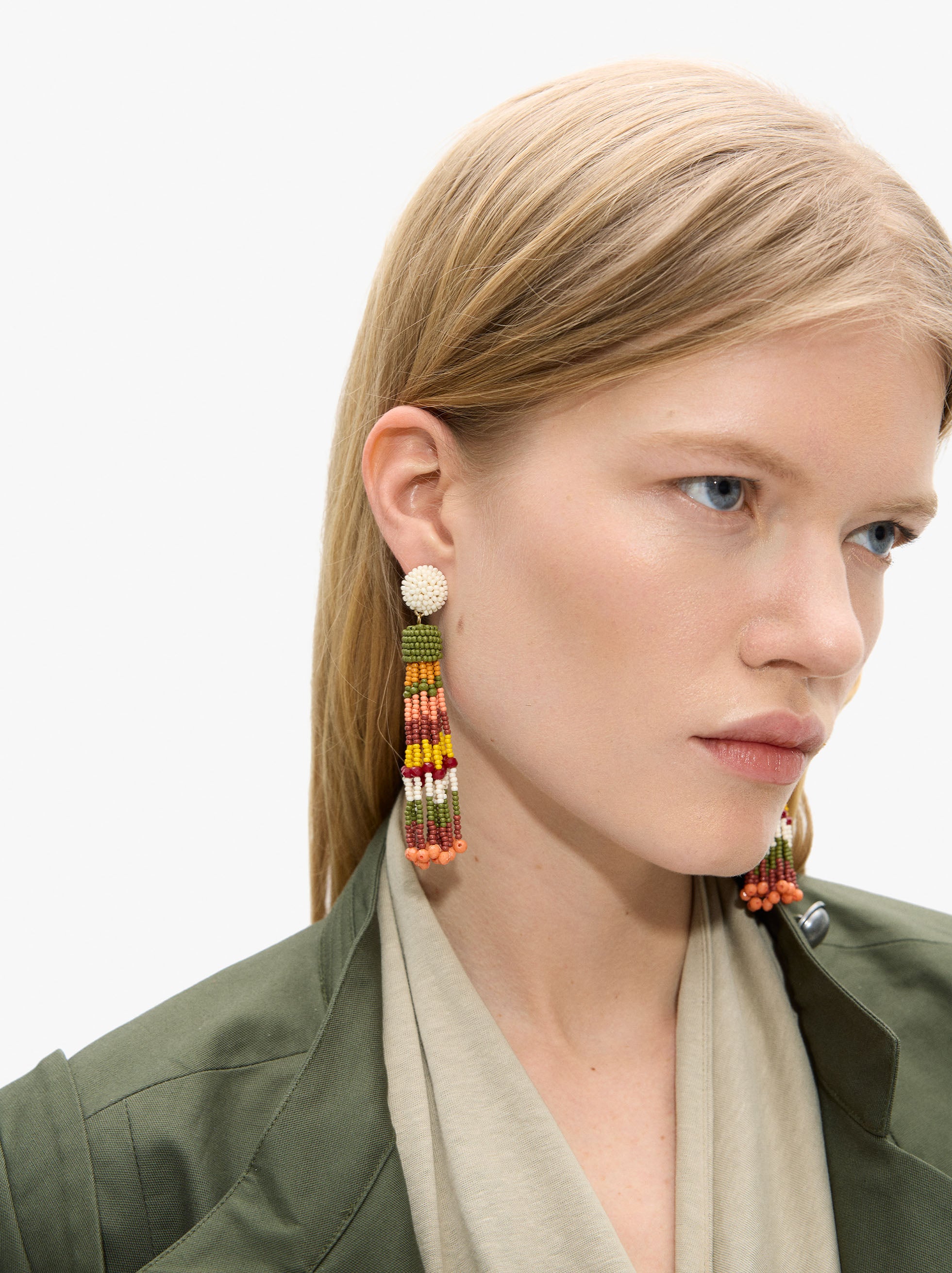 Pendientes Largos Con Cuentas