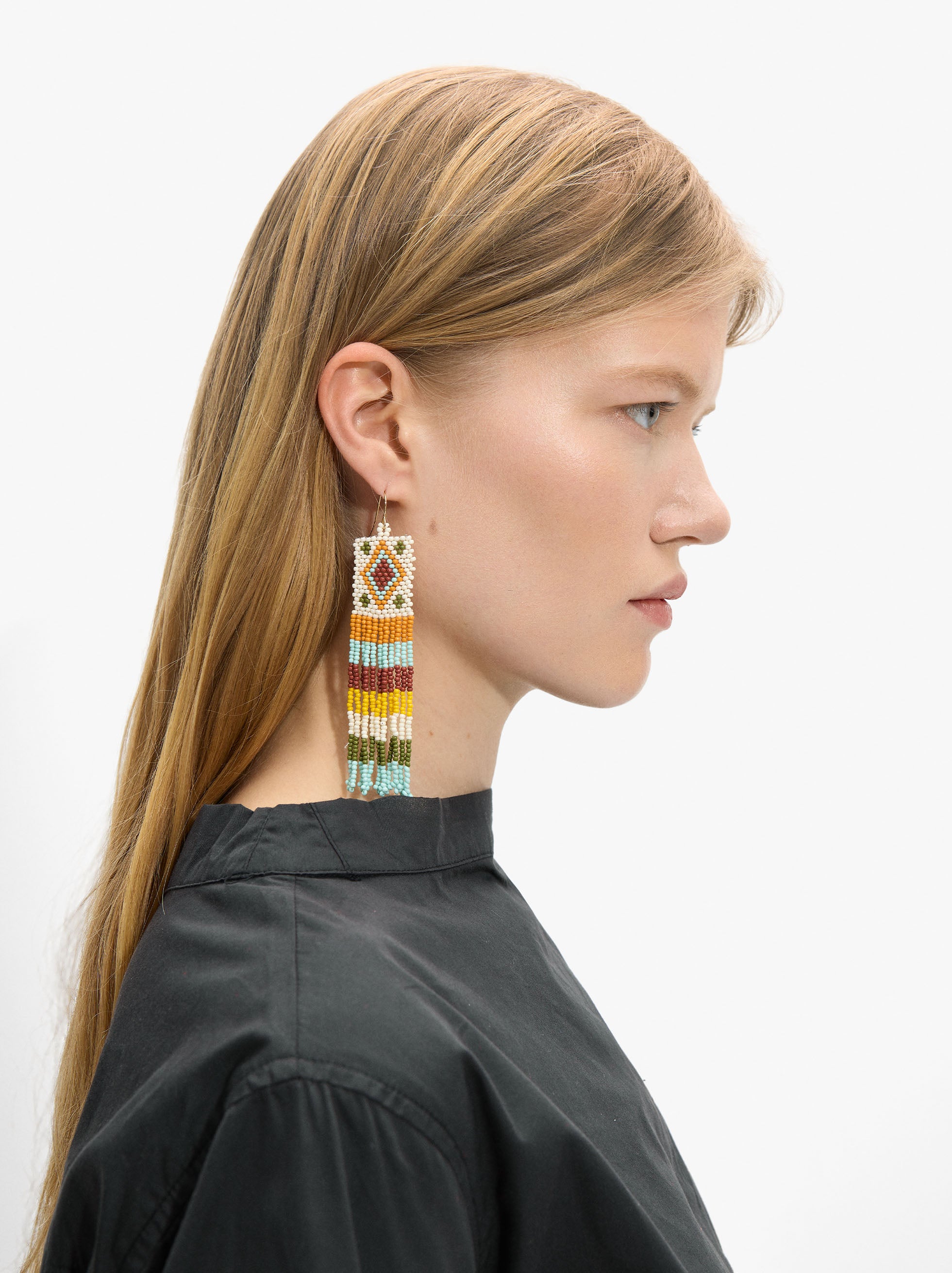 Pendientes Largos Con Cuentas