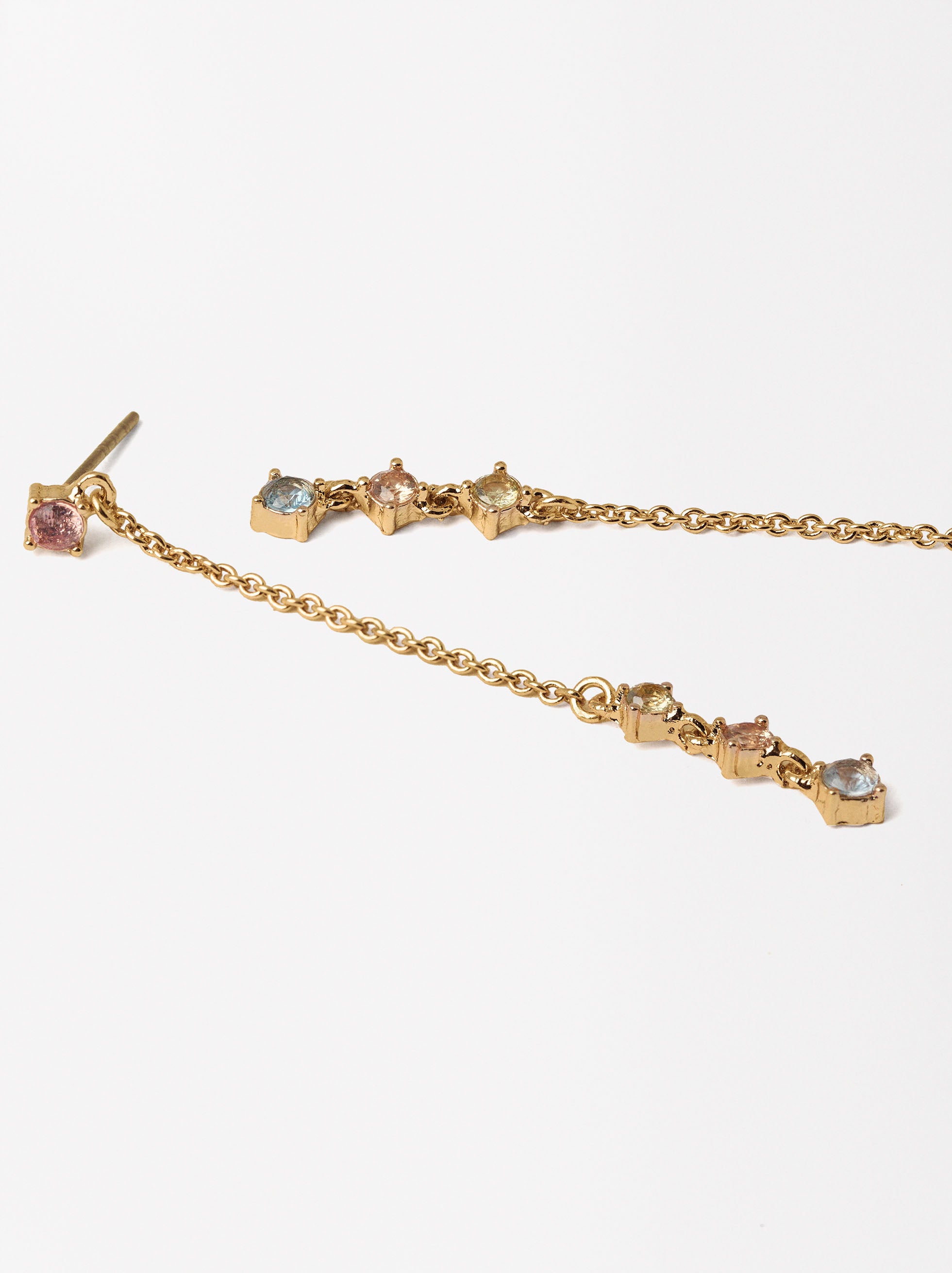 Aretes Largos Con Circonitas