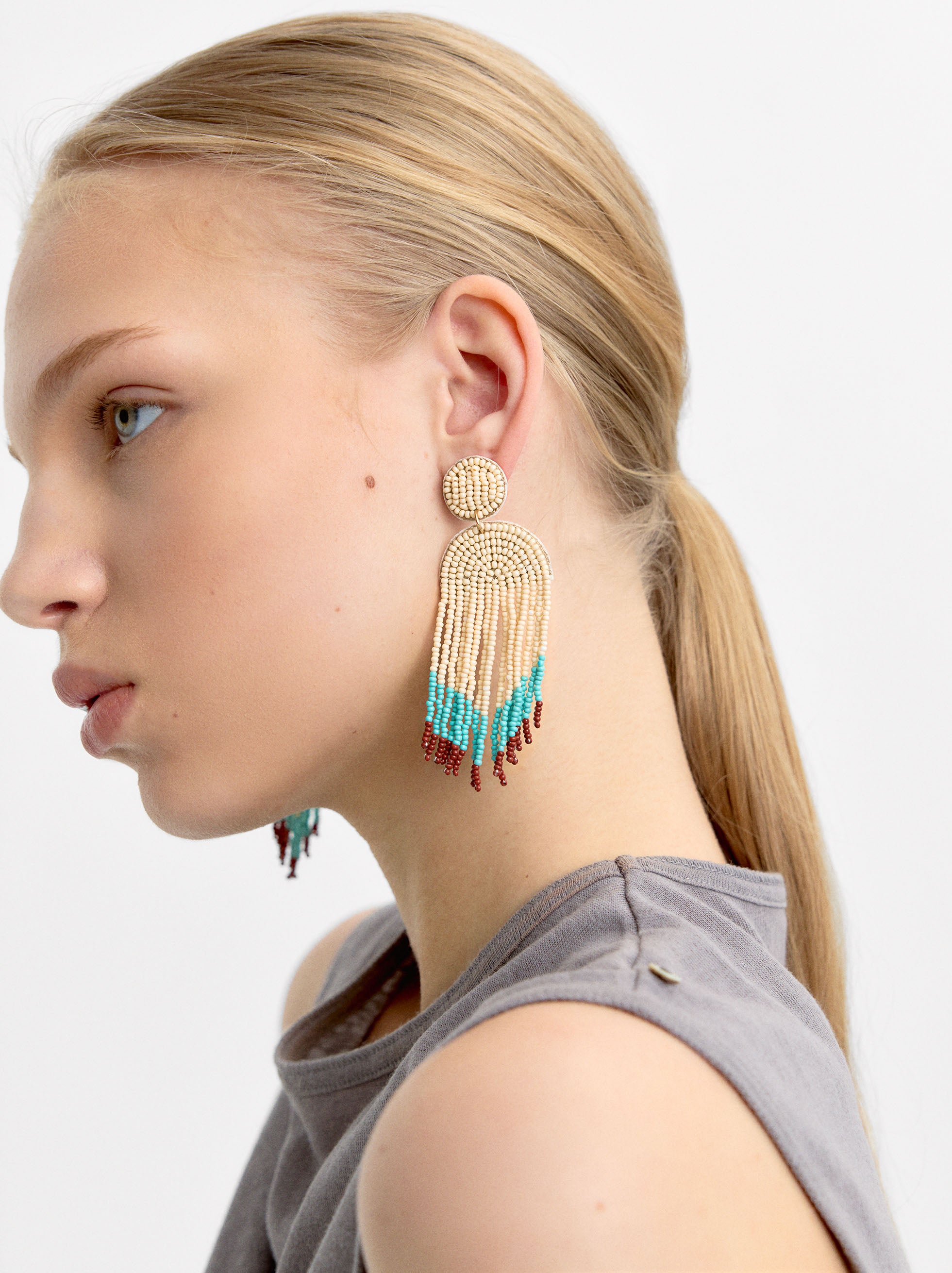 Aretes Largos De Cuentas