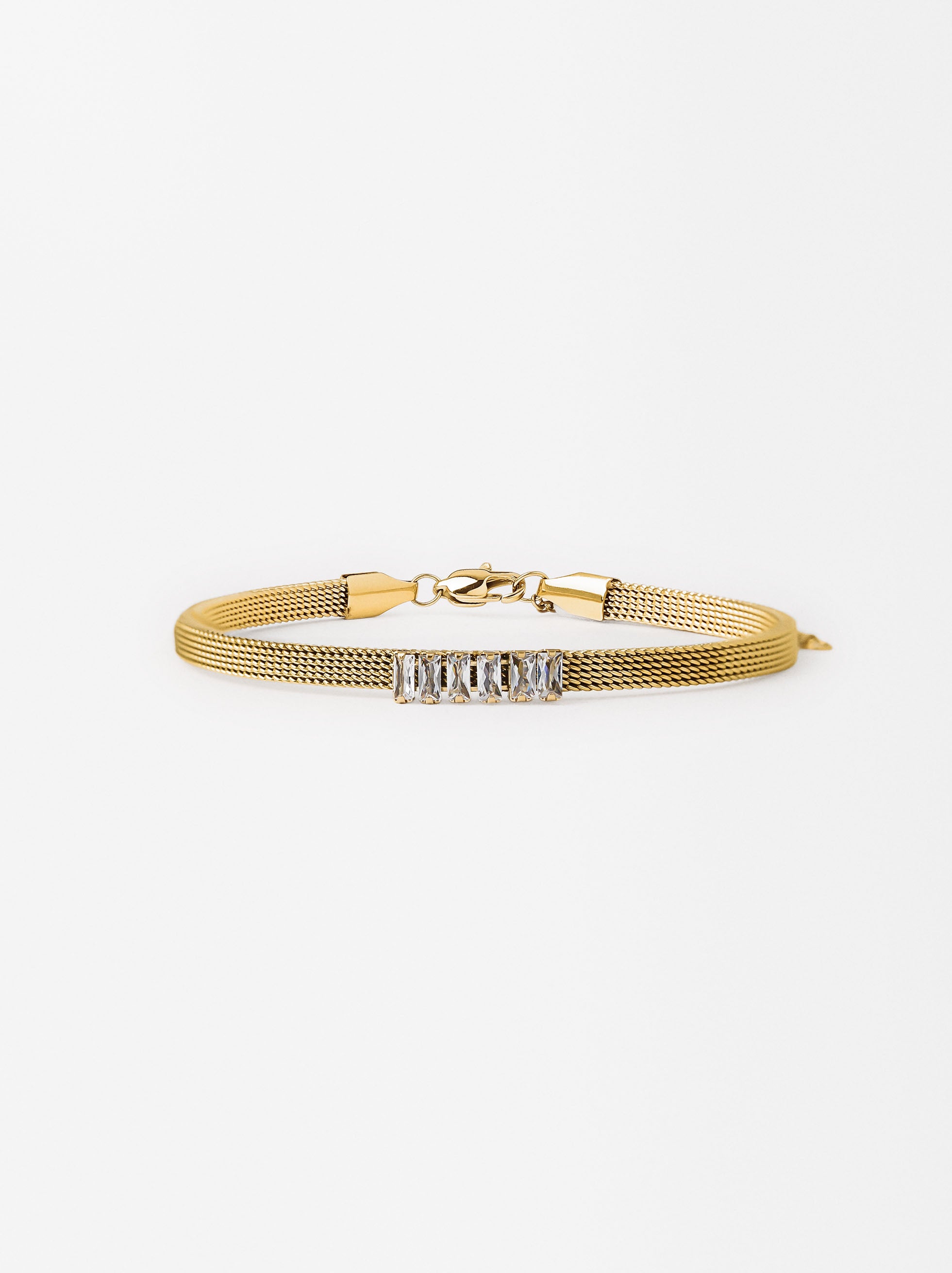 Pulsera Con Cristales - Acero Inoxidable