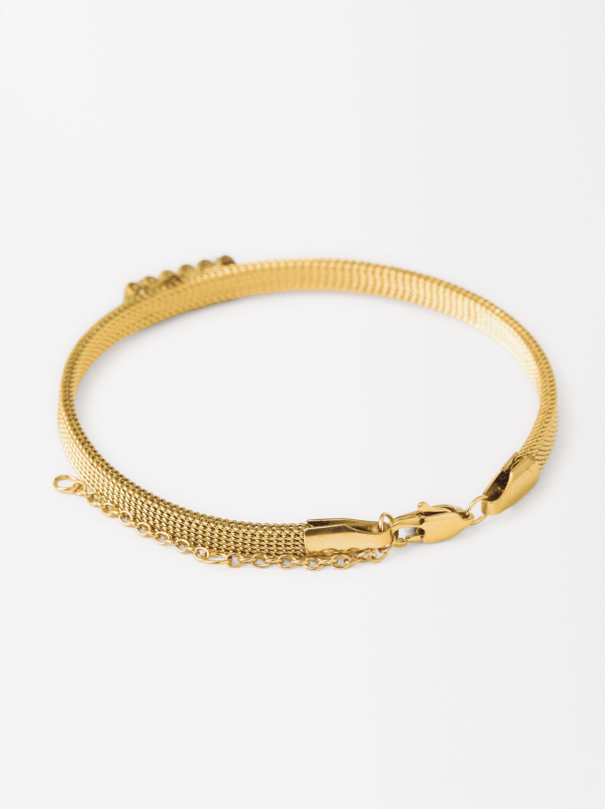 Pulsera Con Cristales - Acero Inoxidable