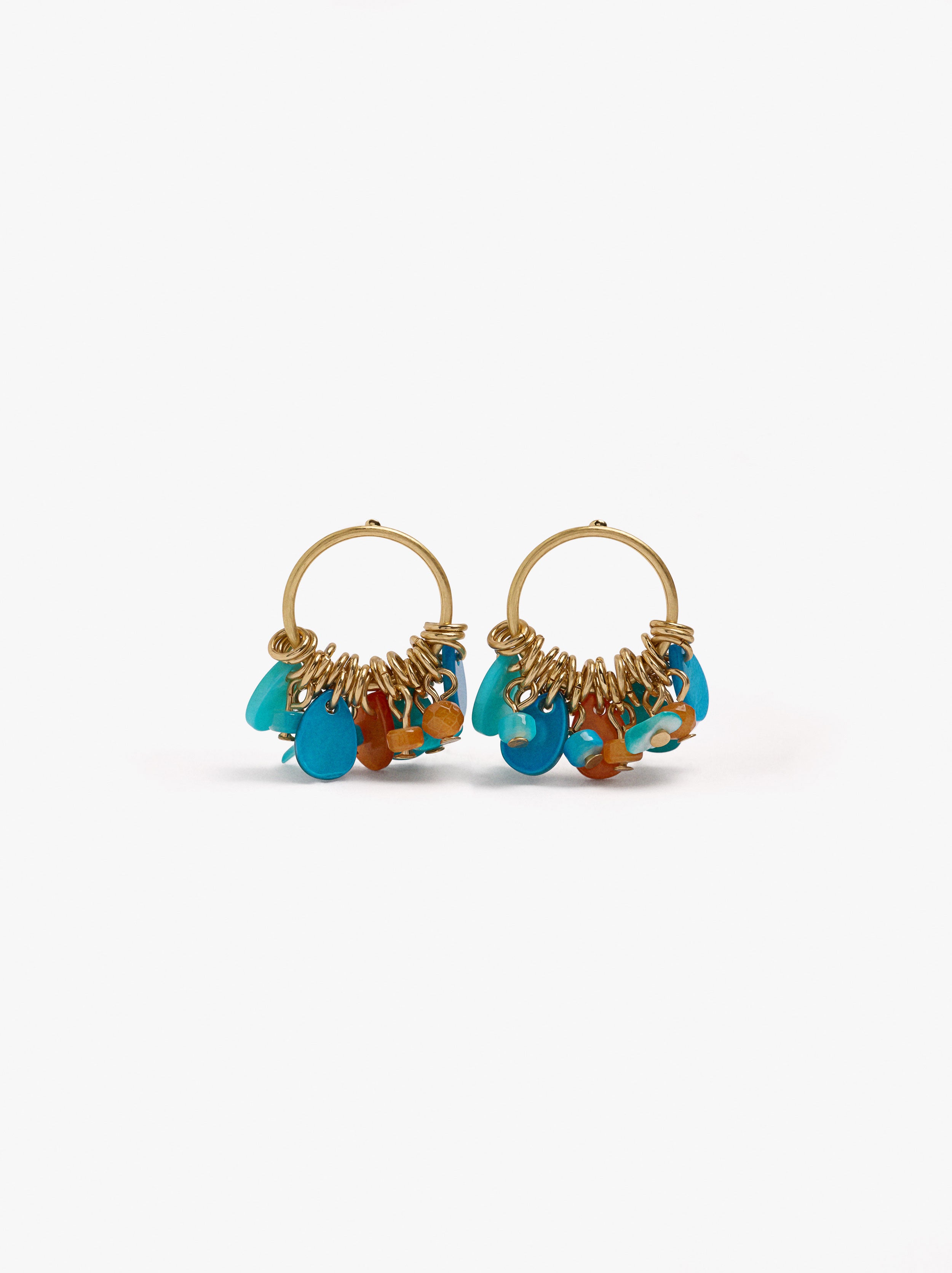 Pendientes Conchas Y Piedras Multicolor