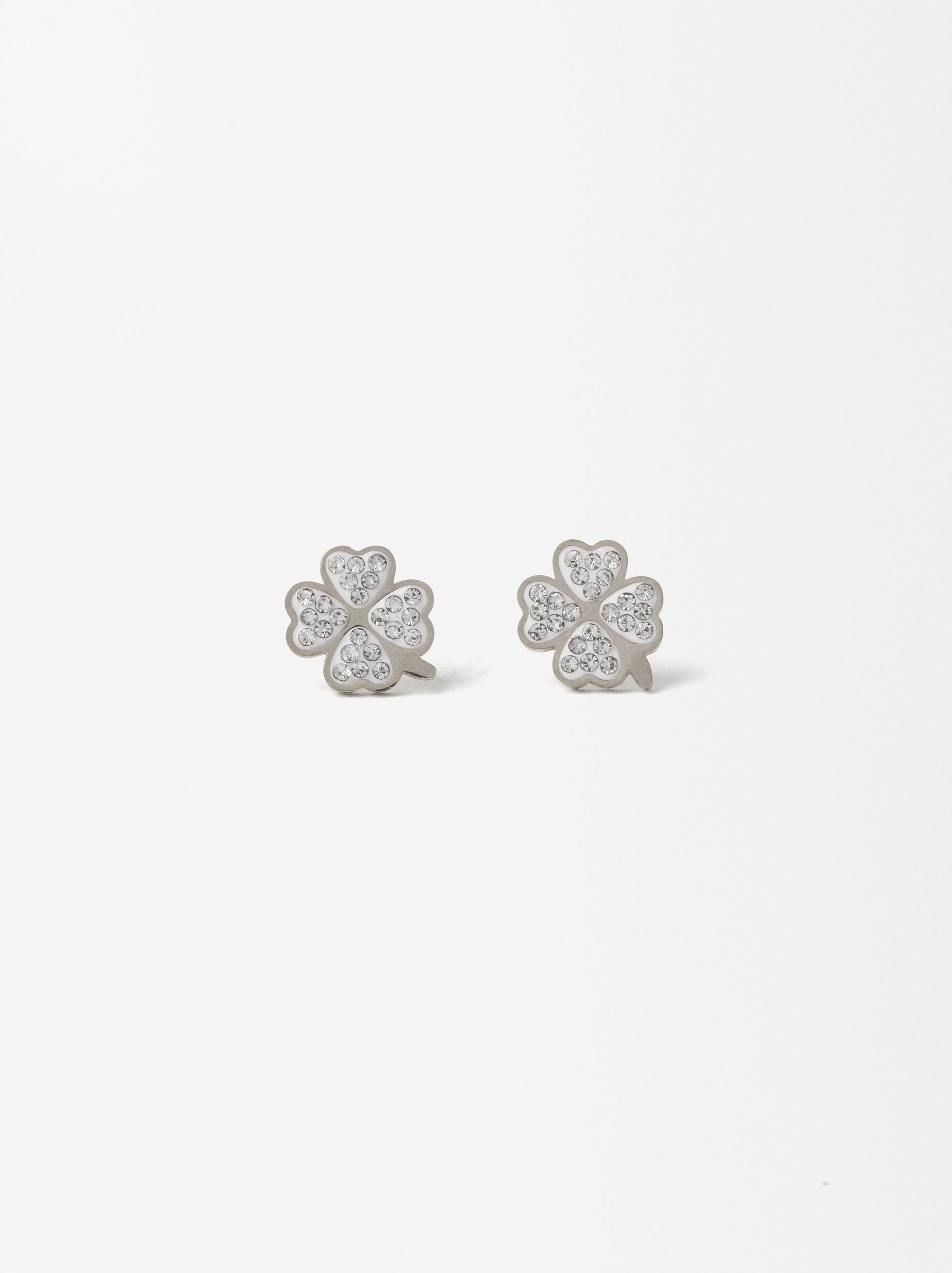 Aretes De Trébol - Acero Inoxidable