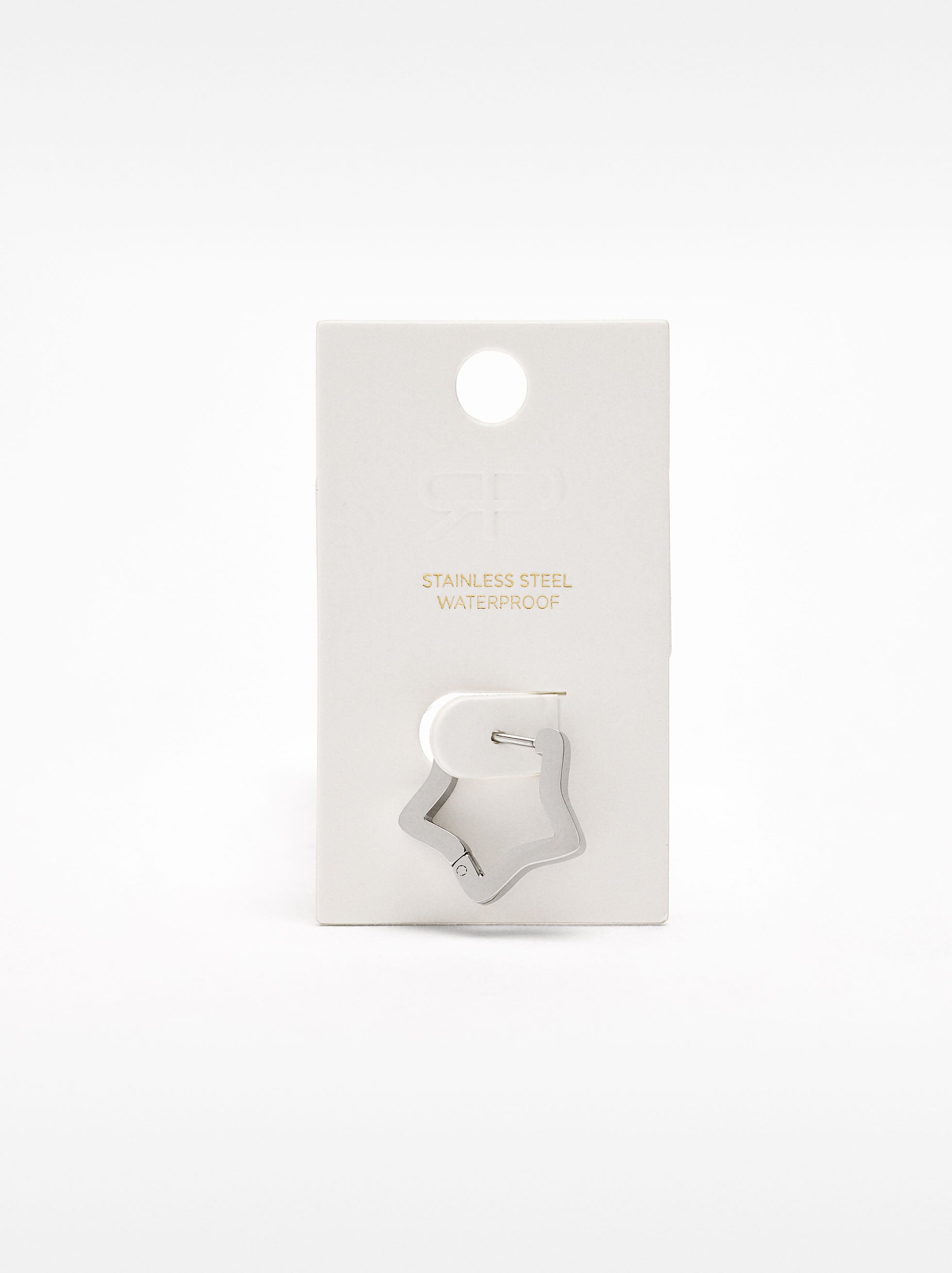 Aretes Largo Individual Con Cristales - Acero Inoxidable