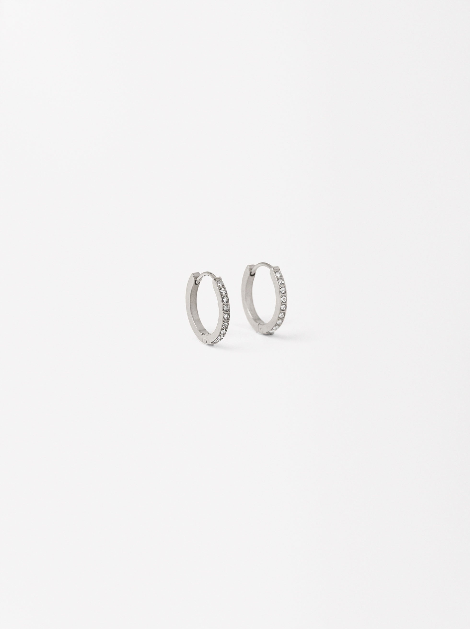 Aretes De Acero Inoxidable Con Cristales