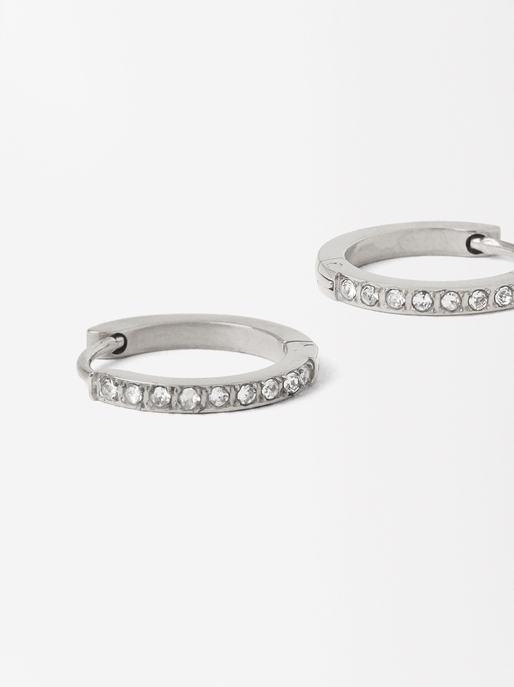 Aretes De Acero Inoxidable Con Cristales