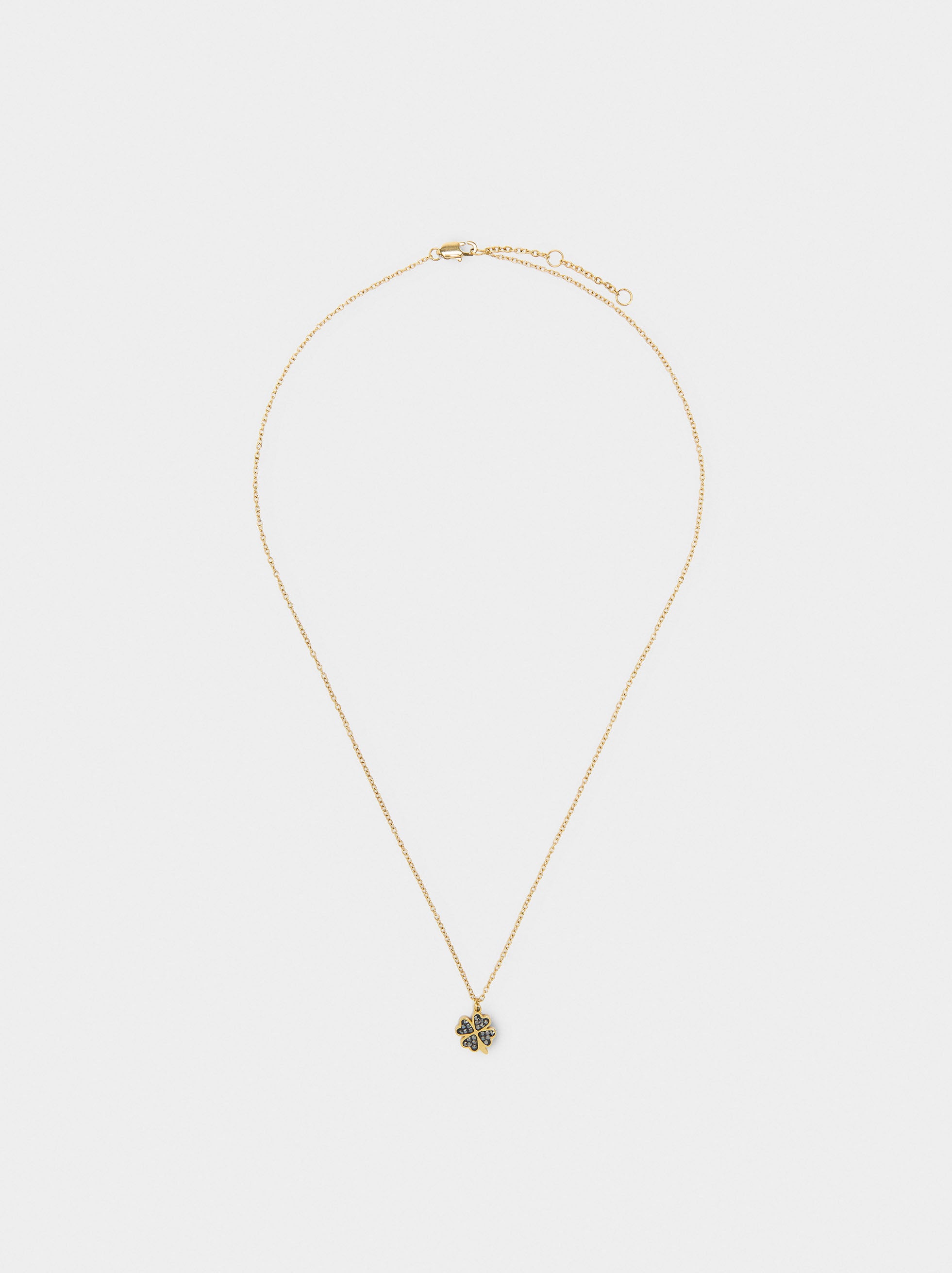 Collar Con Trébol - Acero Inoxidable