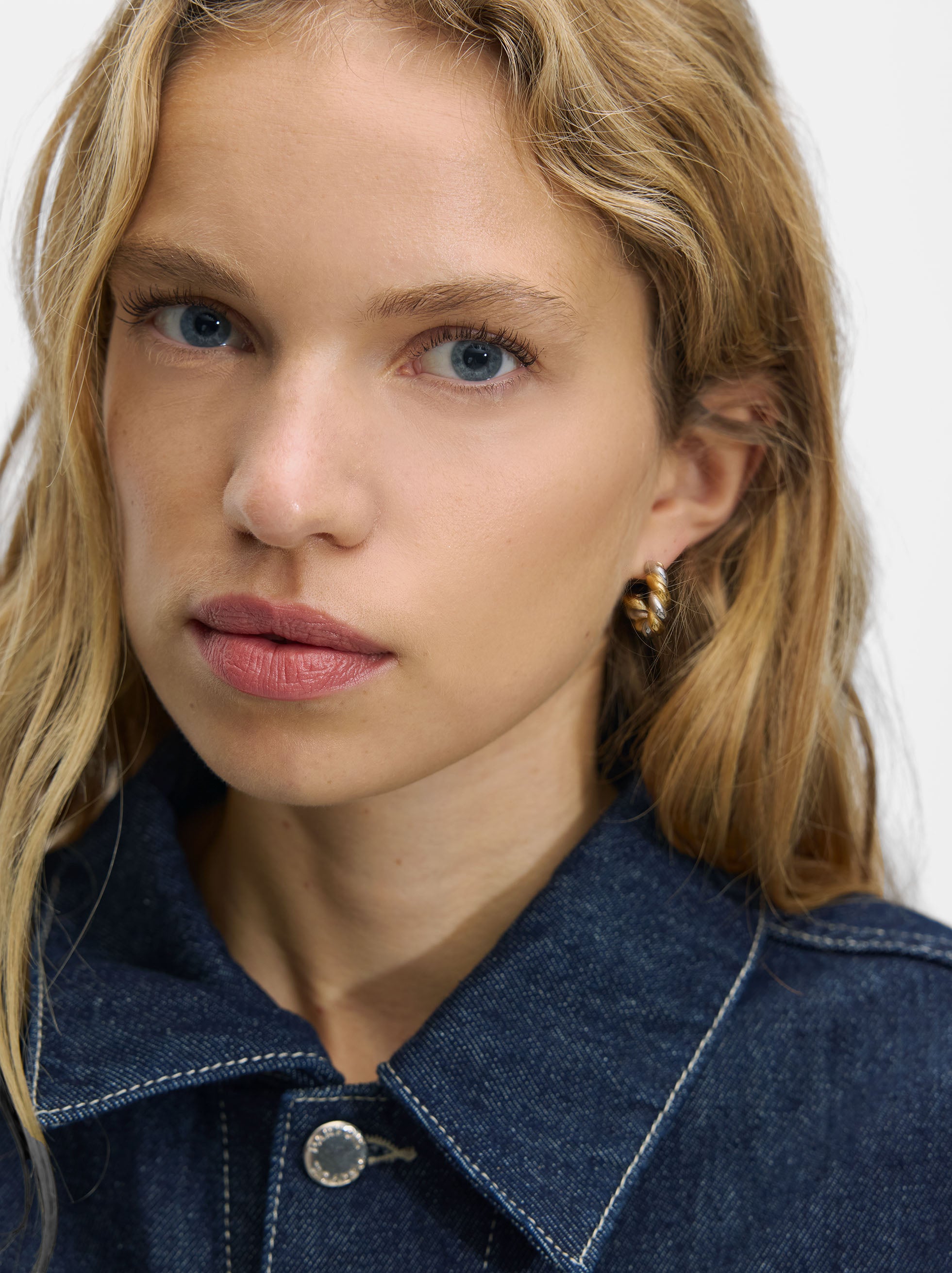 Aretes Trenzados Bicolor - Acero Inoxidable