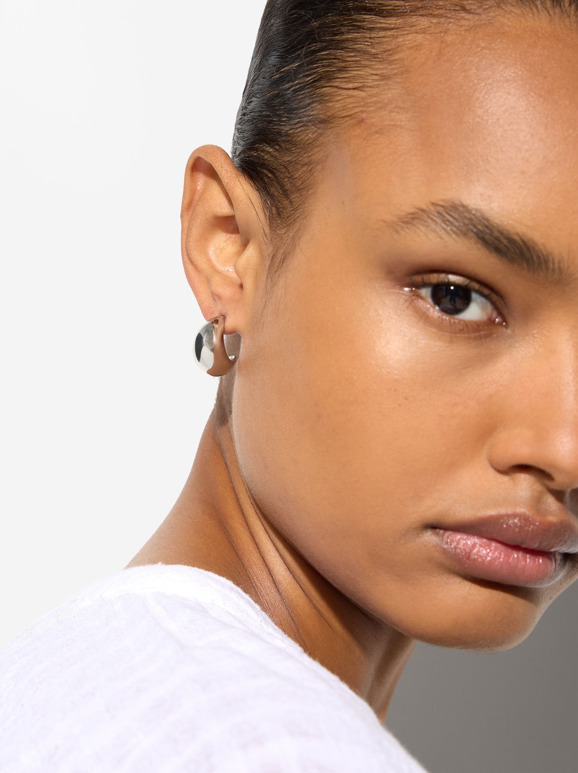 Aretes De Aro Relieve - Acero Inoxidable