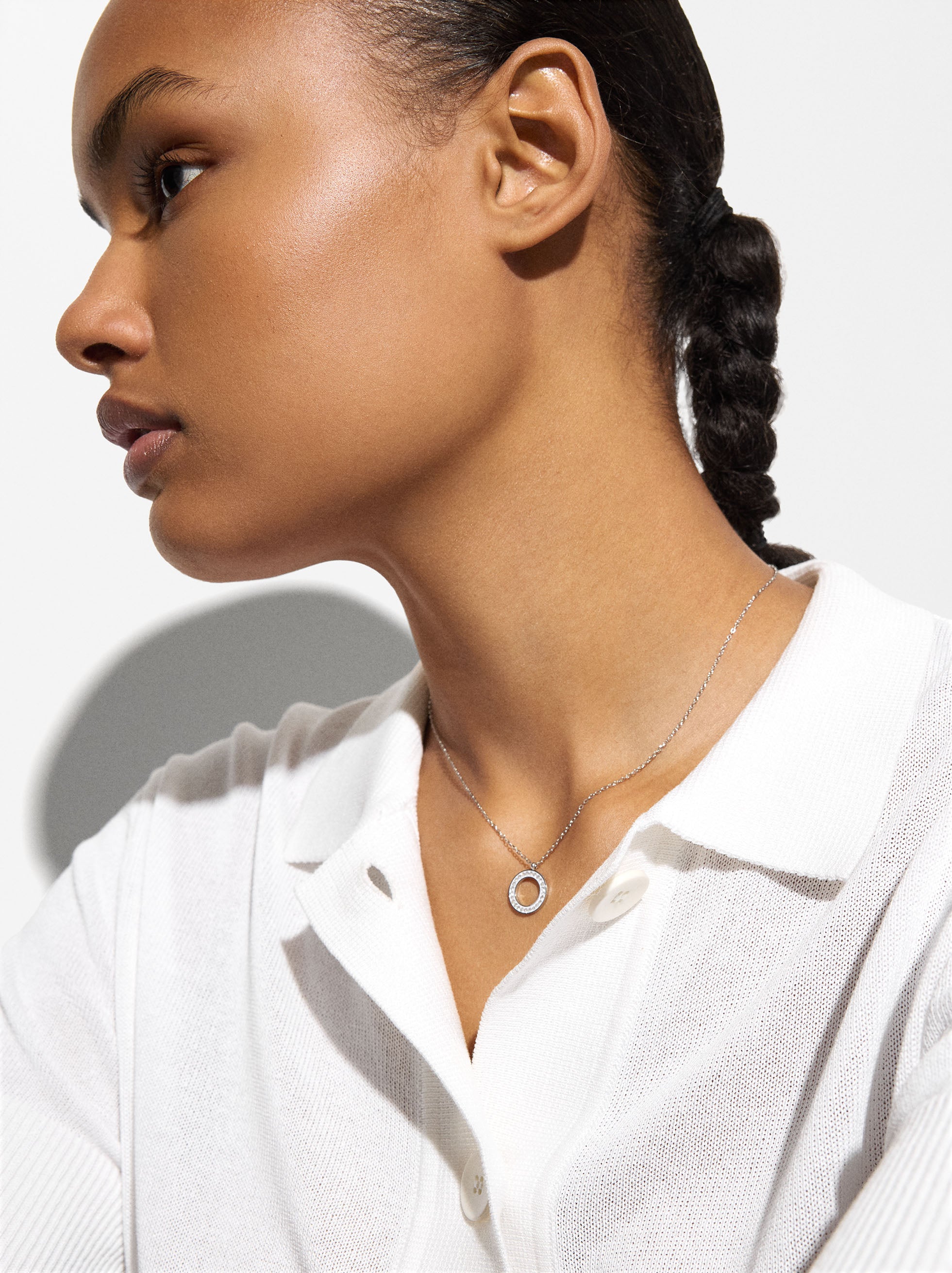 Collar Con Cristales - Acero Inoxidable