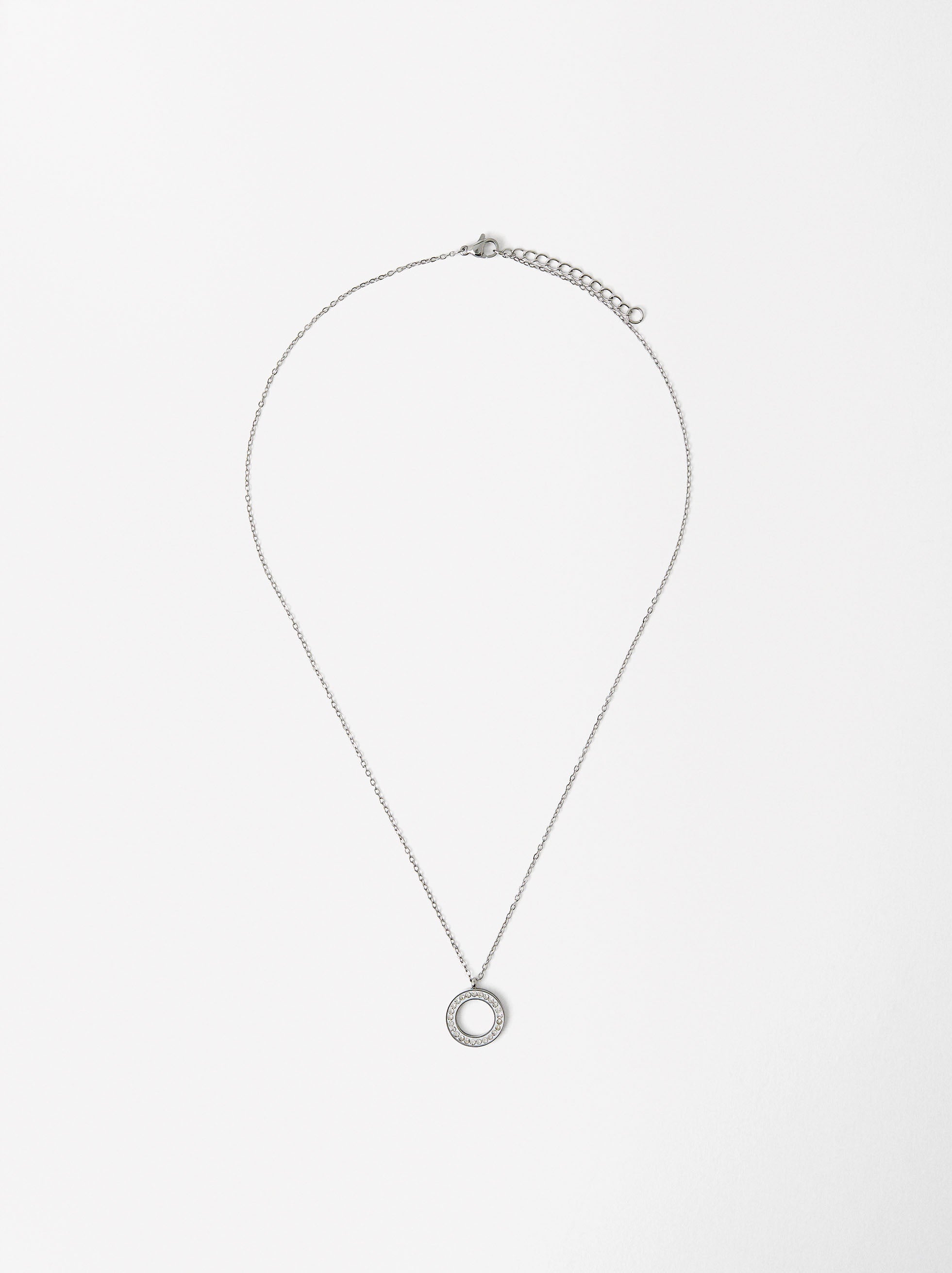 Collar Con Cristales - Acero Inoxidable
