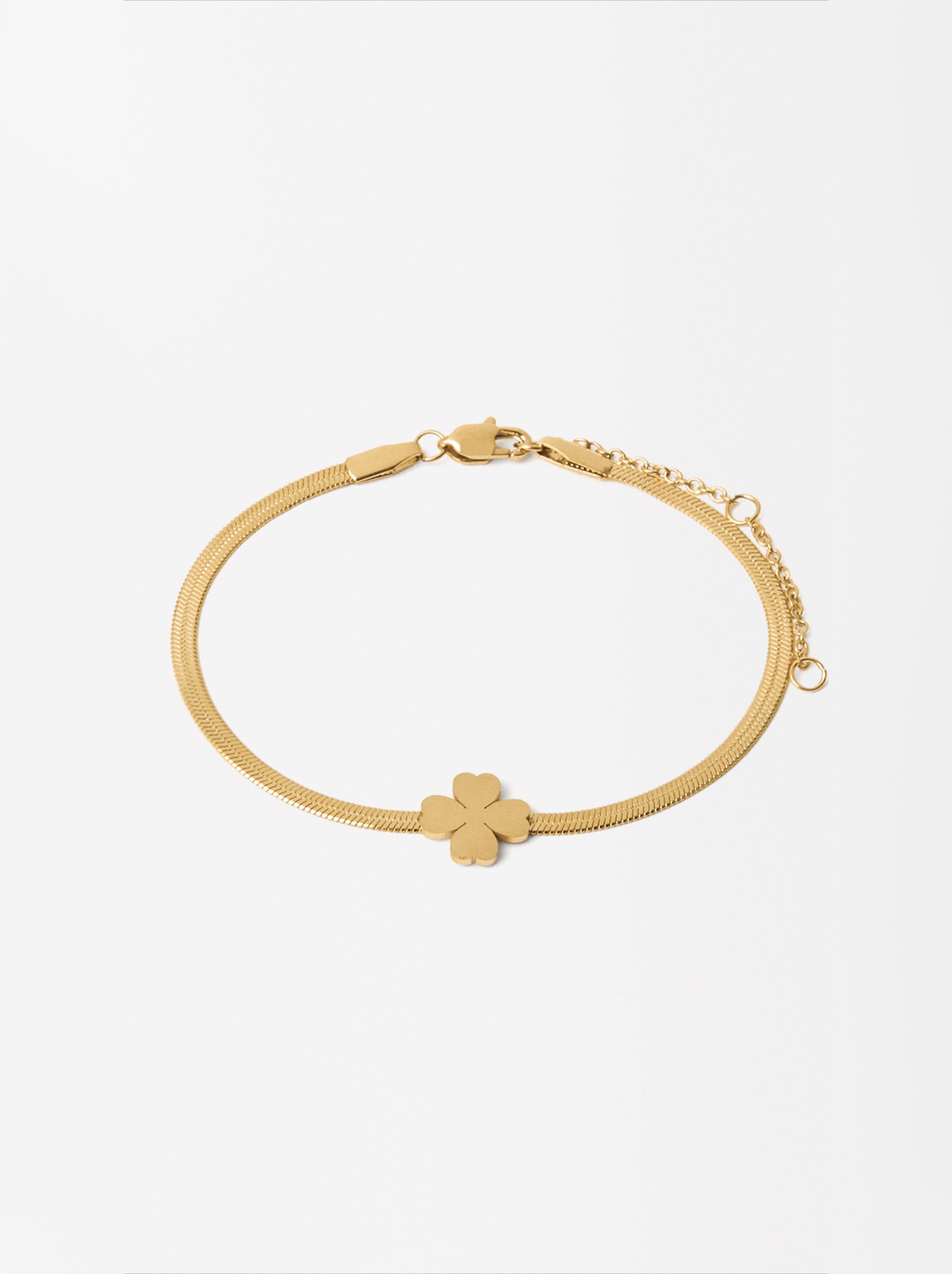 Pulsera De Acero Inoxidable Con Trébol