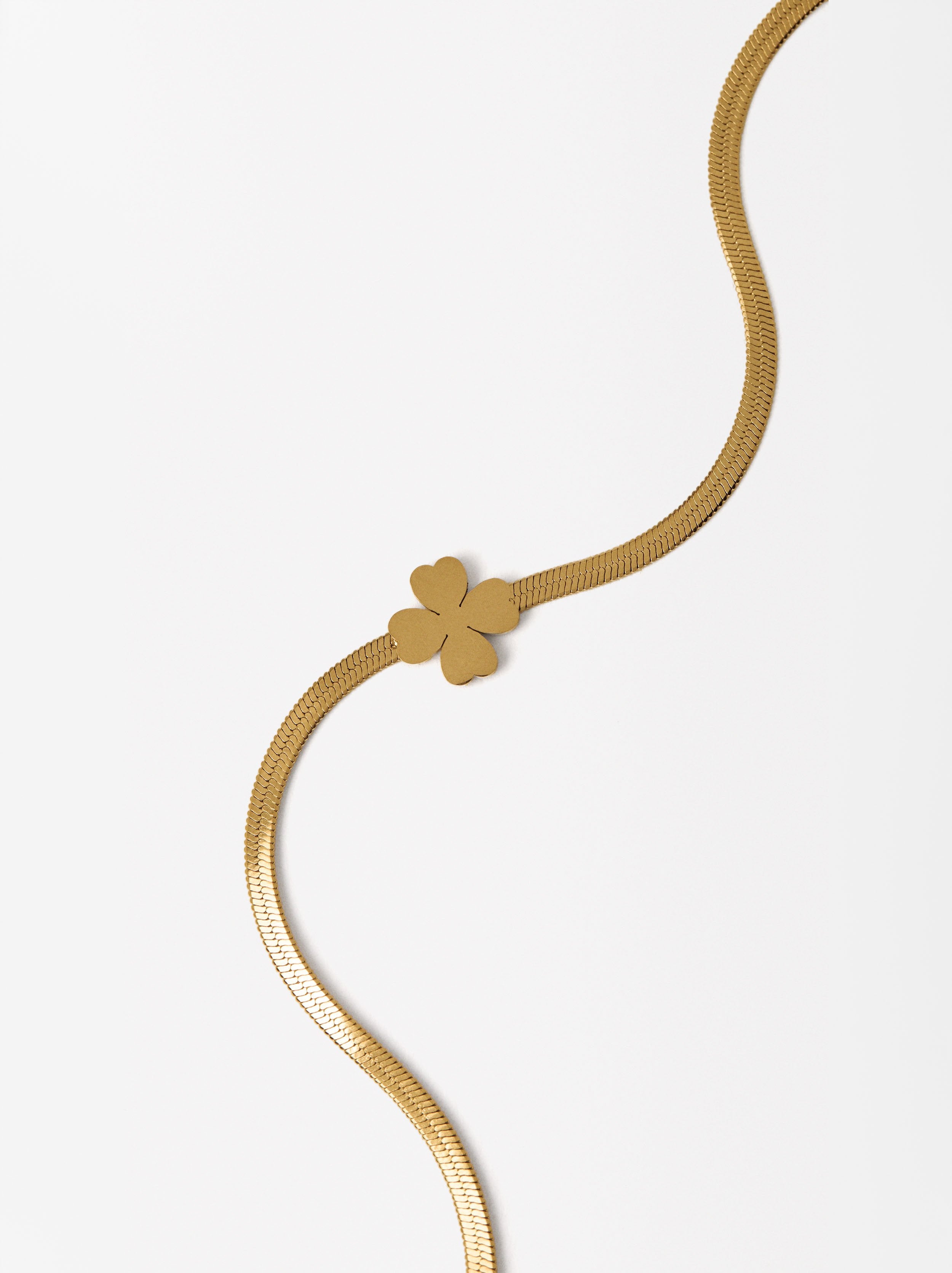 Pulsera De Acero Inoxidable Con Trébol