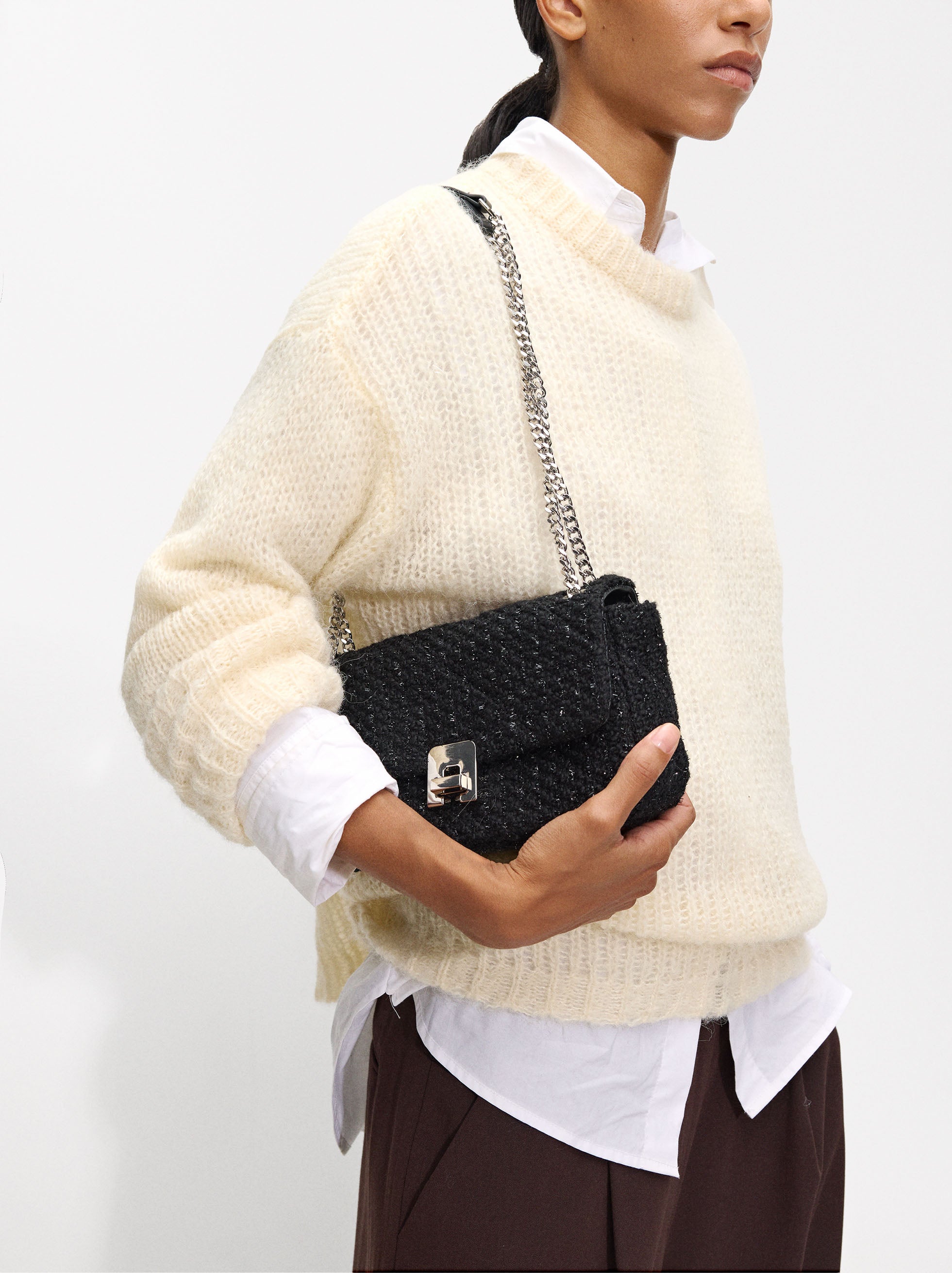 Bolso De Fiesta Con Asa De Cadena